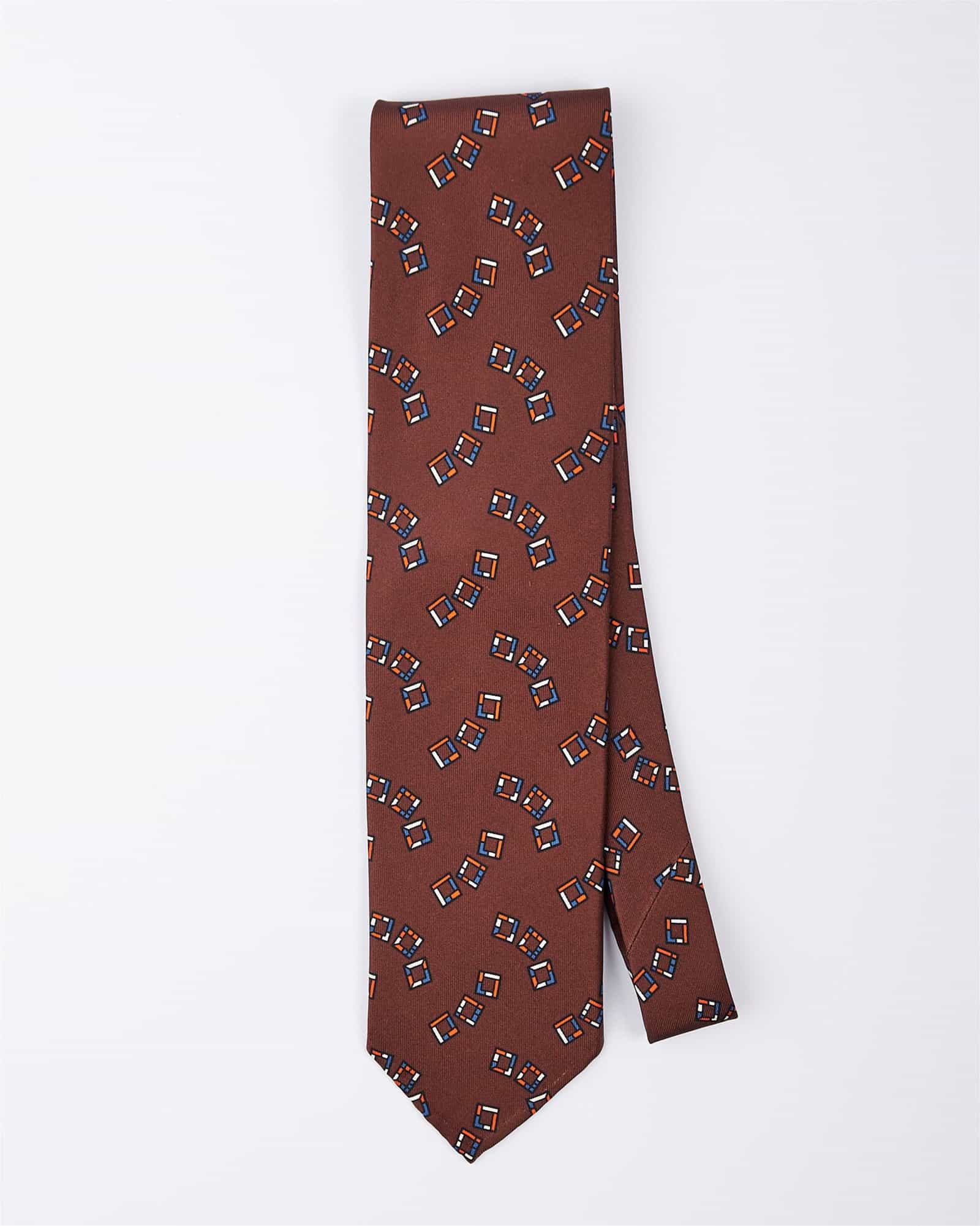 Squares Print Brown