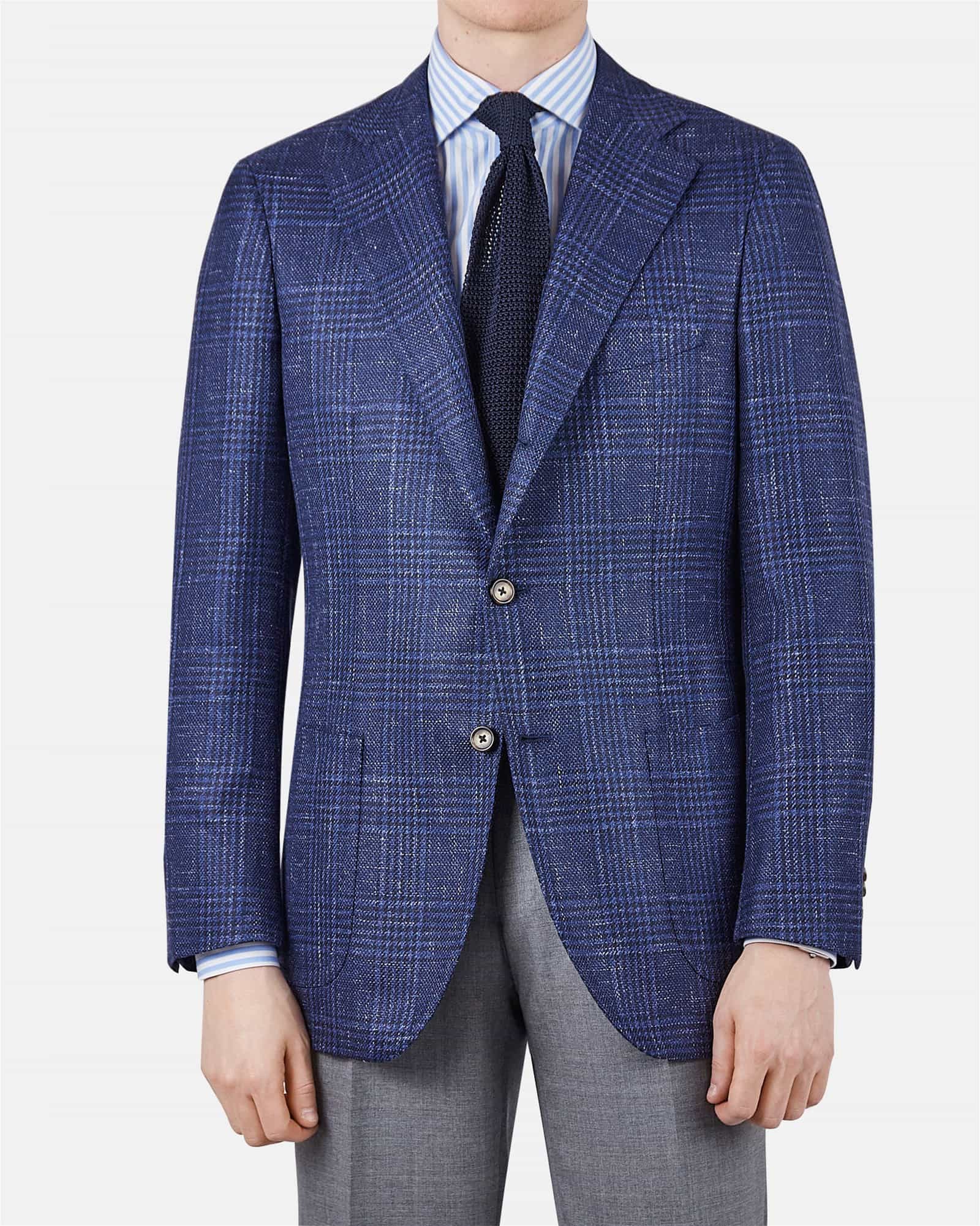 Summer Glencheck Jacket Navy