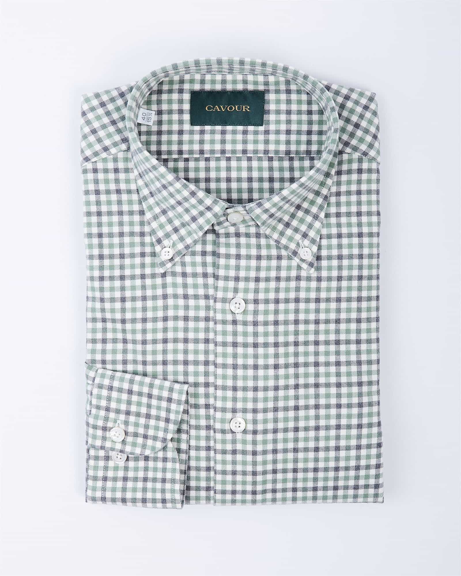 Vintage Flannel Checked Shirt Green