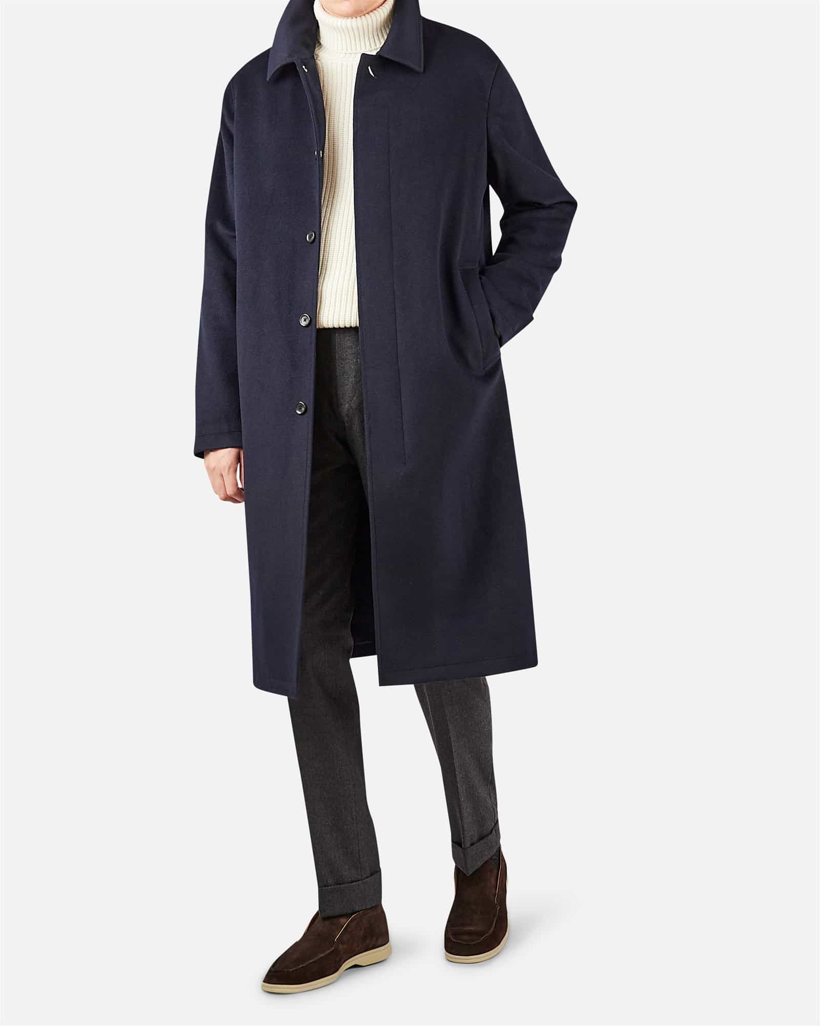 Wool Mack Coat Navy