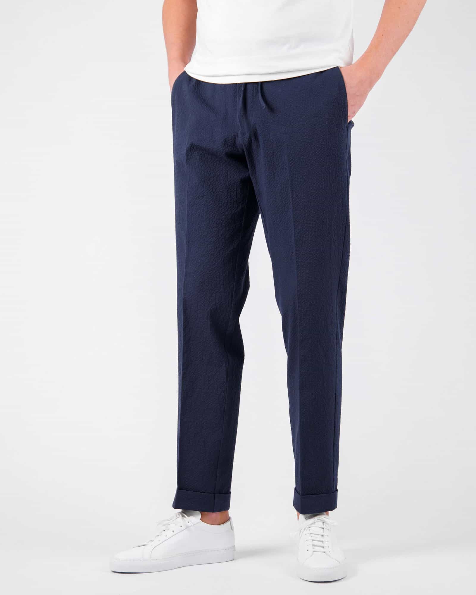 Mod 2 Seersucker Drawstring Trouser Blue