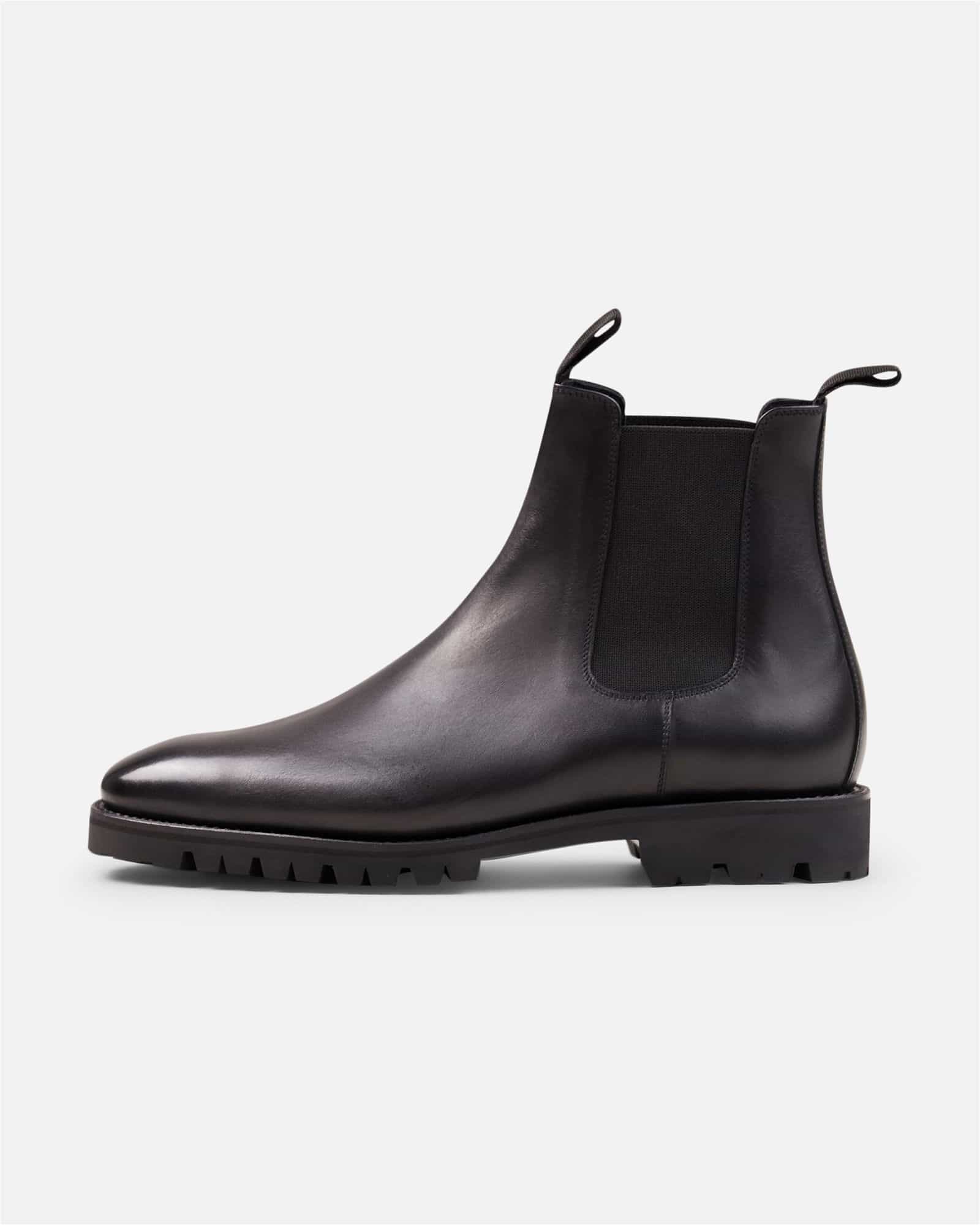 Chelsea Boot Boxcalf Rubber Sole Black