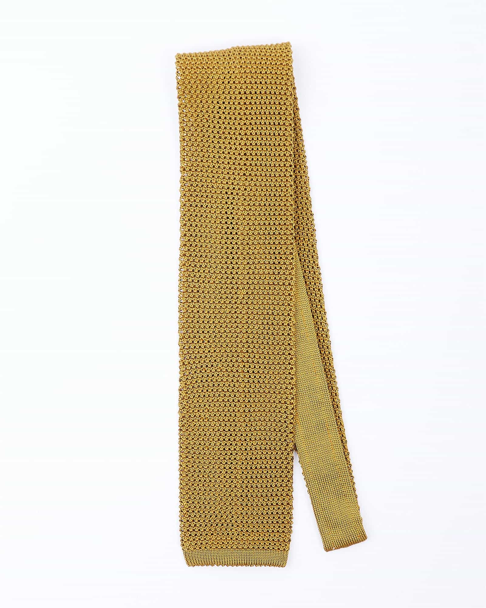 Knit Silk Tie Gold
