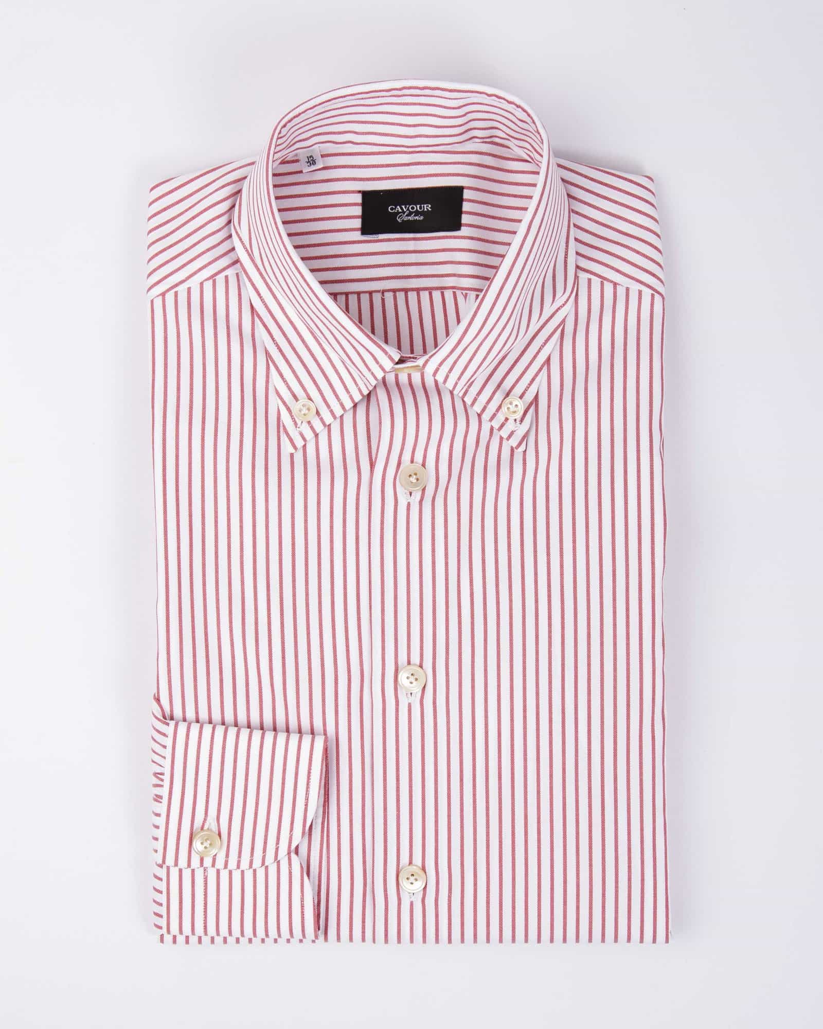 Sartoria Oxford Stripe Button Down Red
