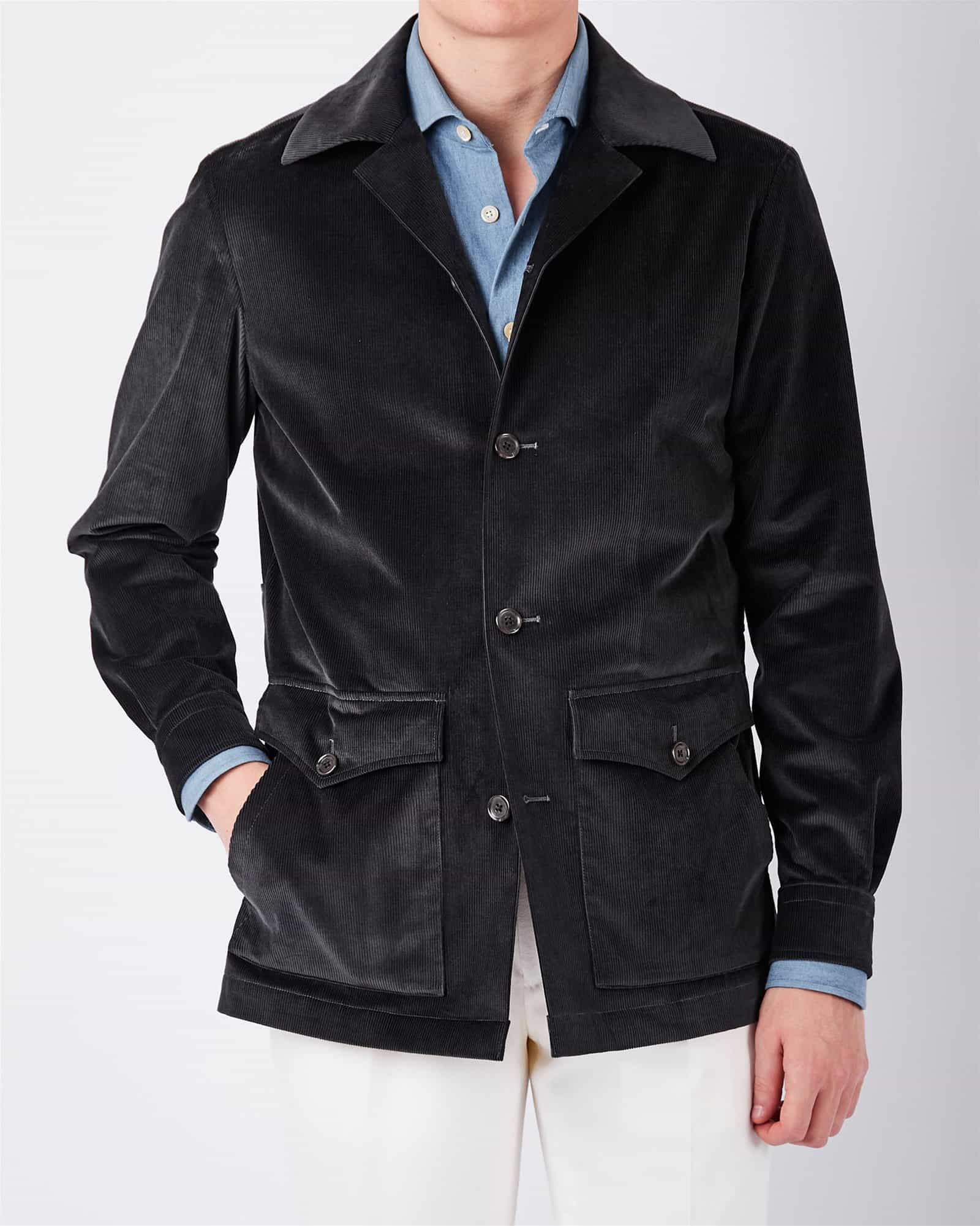 Travellers Jacket - Luxury Italian Cord Grey