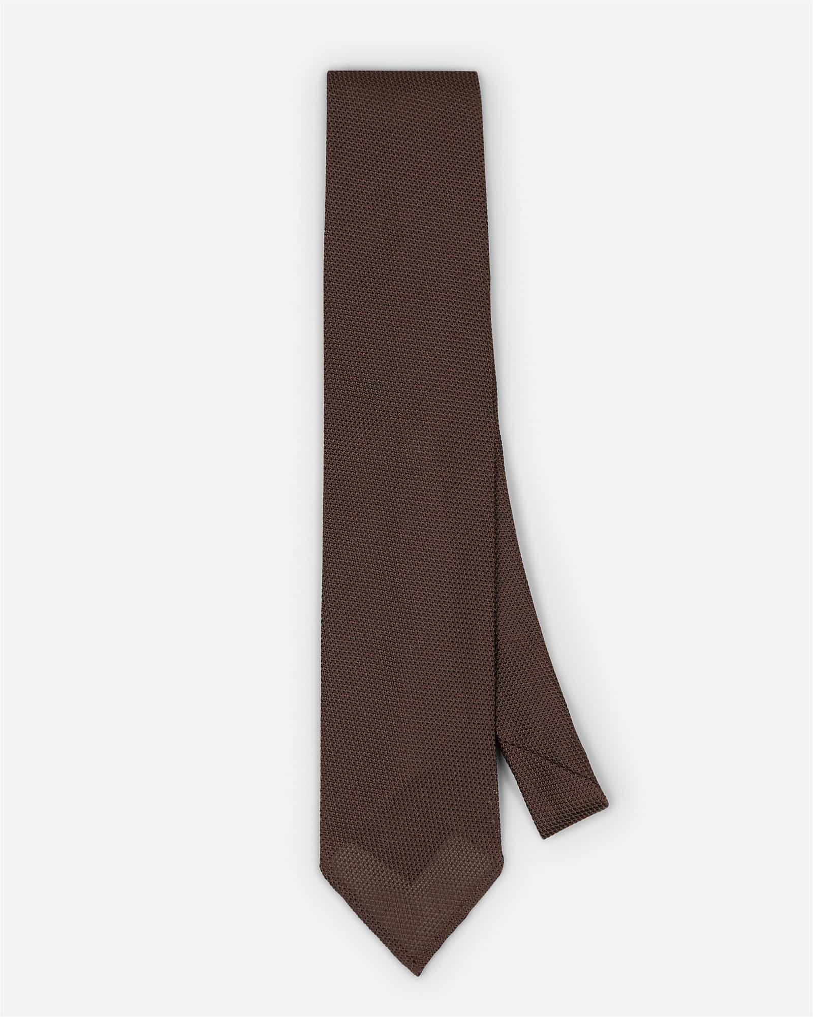 Grenadine Silk Tie Brown