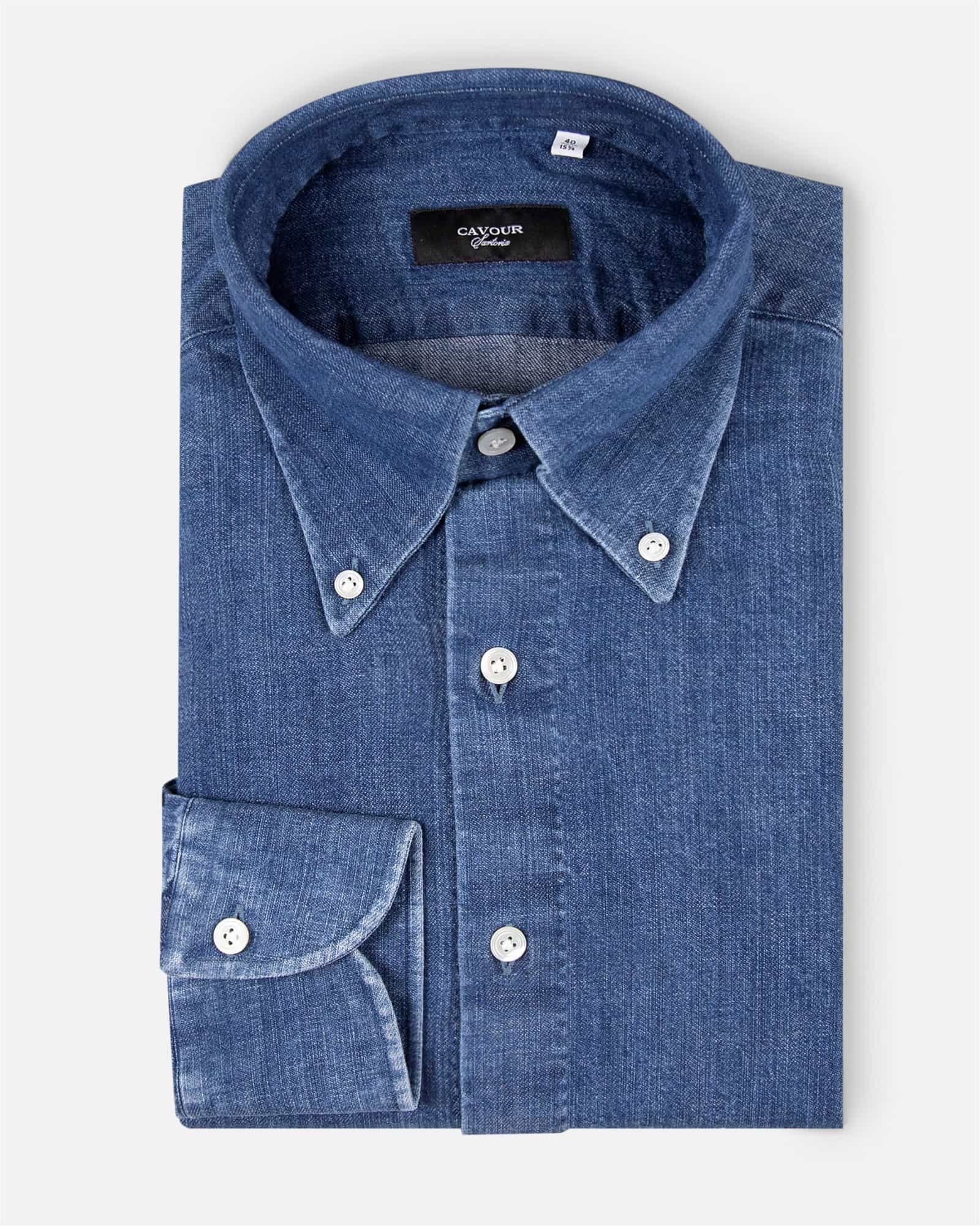 Luxury Denim Shirt Navy