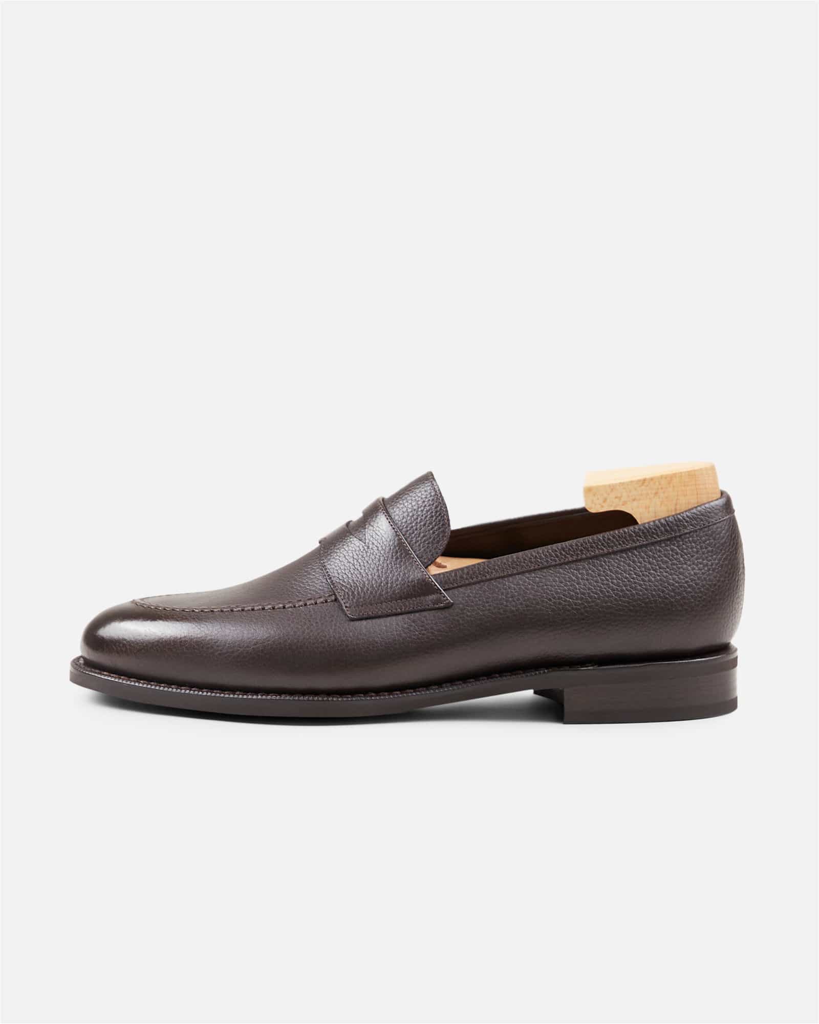 Penny Loafer - Grain Leather Rubber Sole Brown