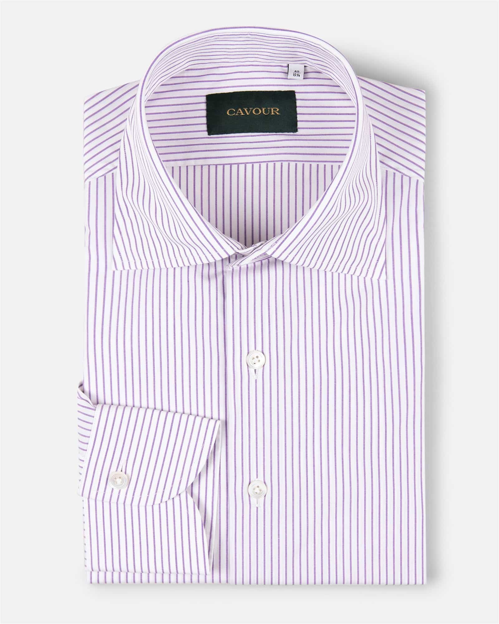 Premium Classic Striped Shirt Purple