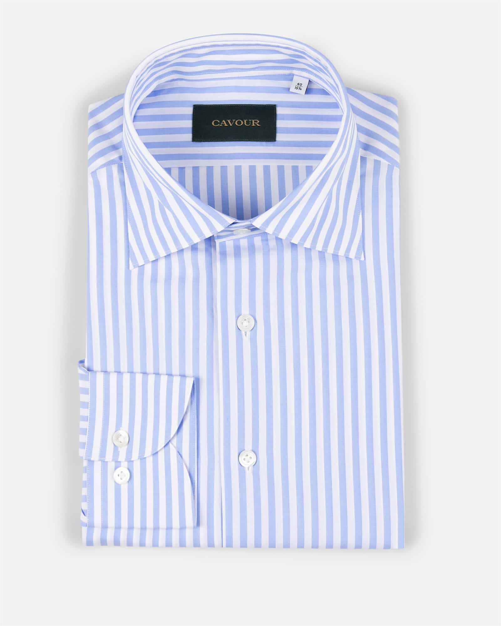 Wide Striped Shirt Blue