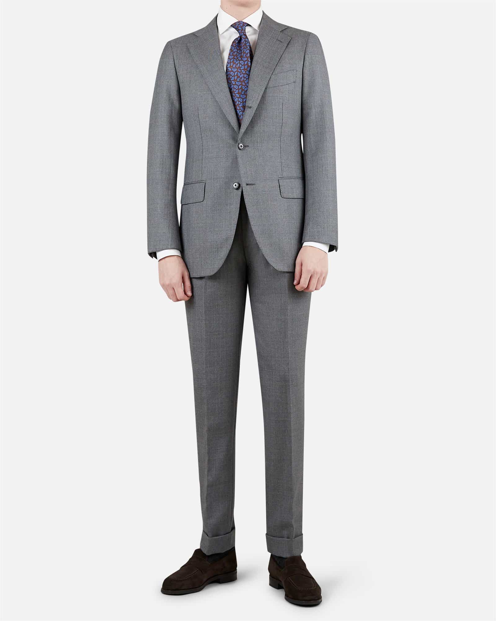Mod 2 Heavy Worsted Wool Suit Light Grey