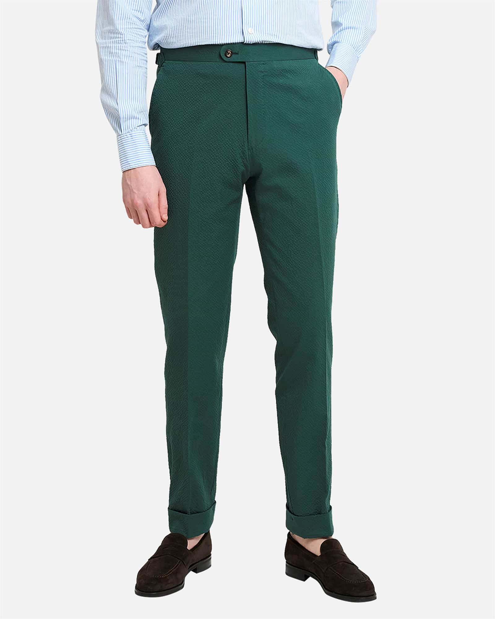 Mod 2 Summer Seersucker Trouser Green