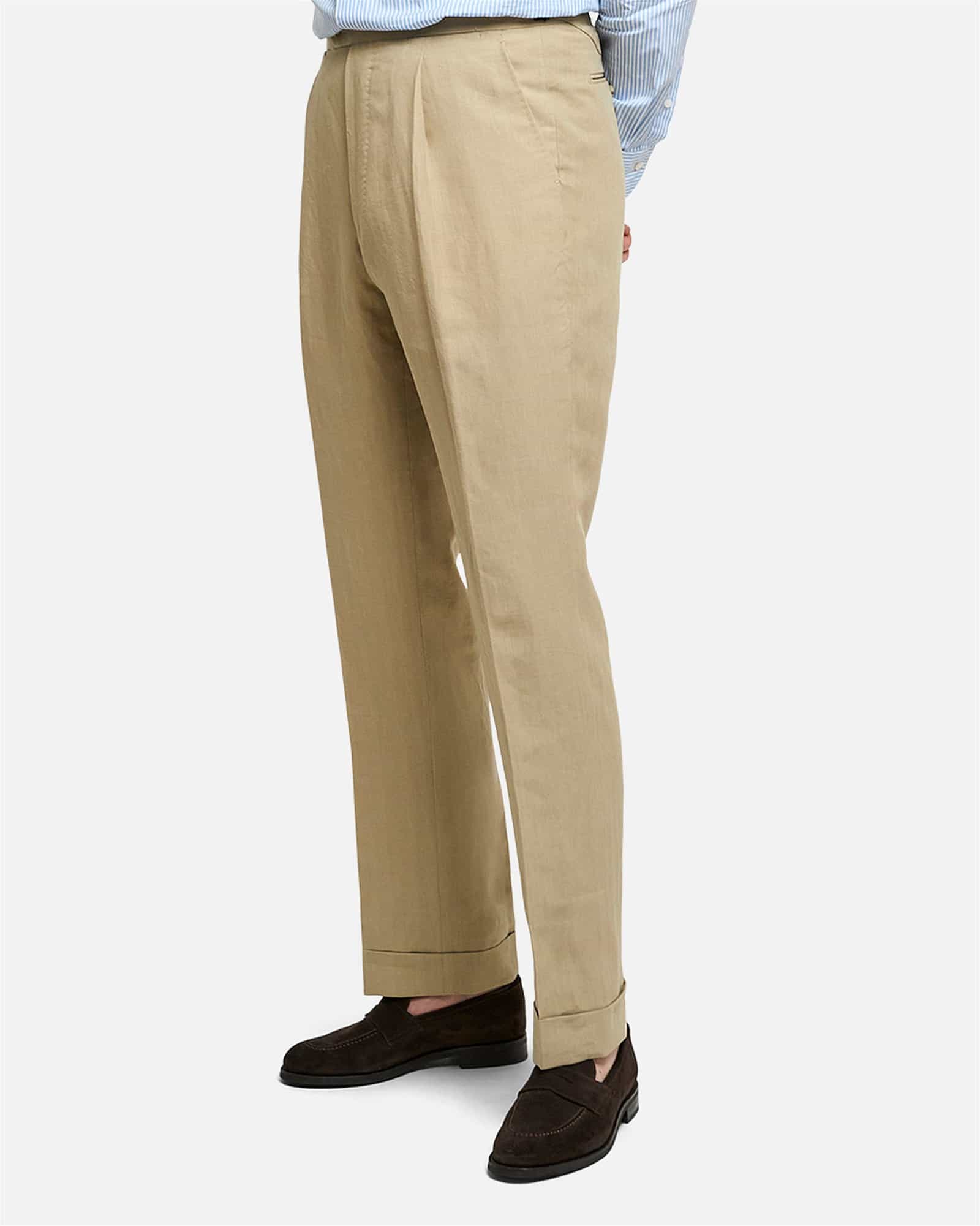 Mod 3 Irish Linen Trouser Taupe