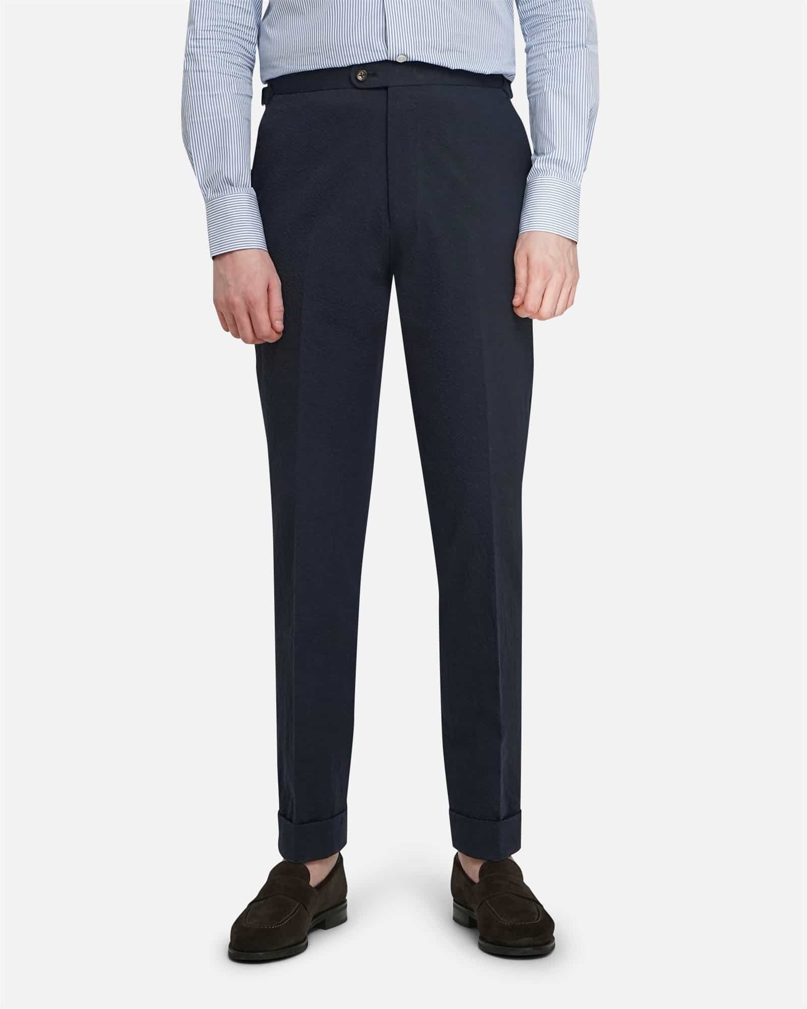 Mod 2 Summer Seersucker Trouser Navy