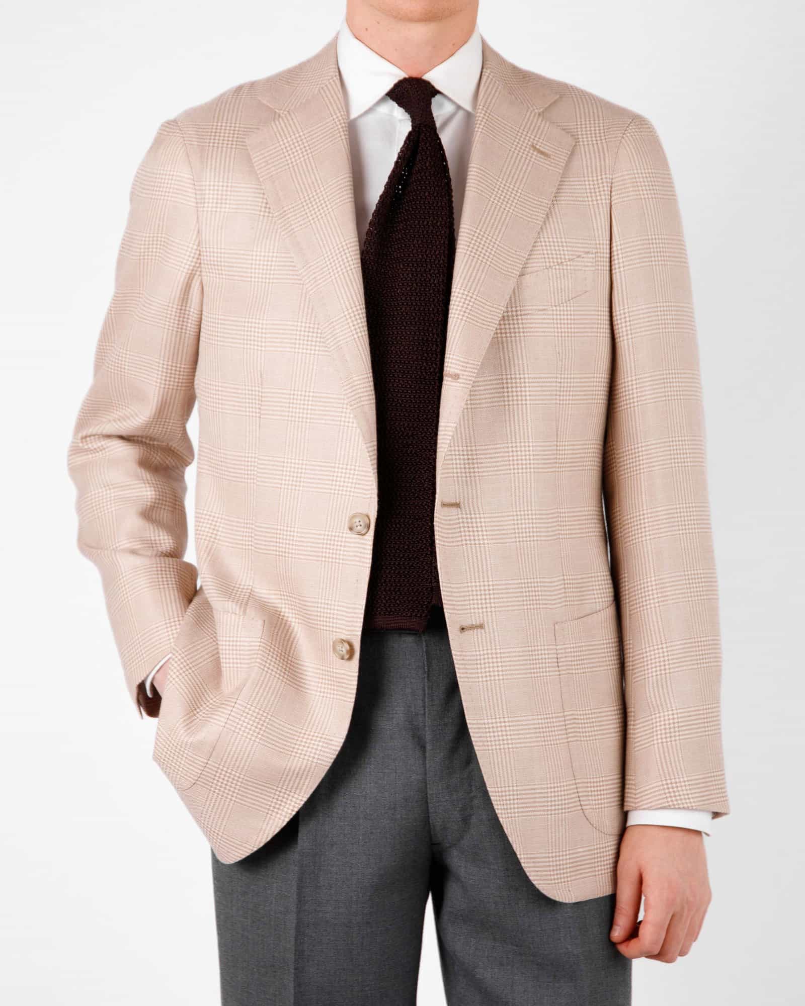 Mod 2 Luxury Checked Jacket Beige