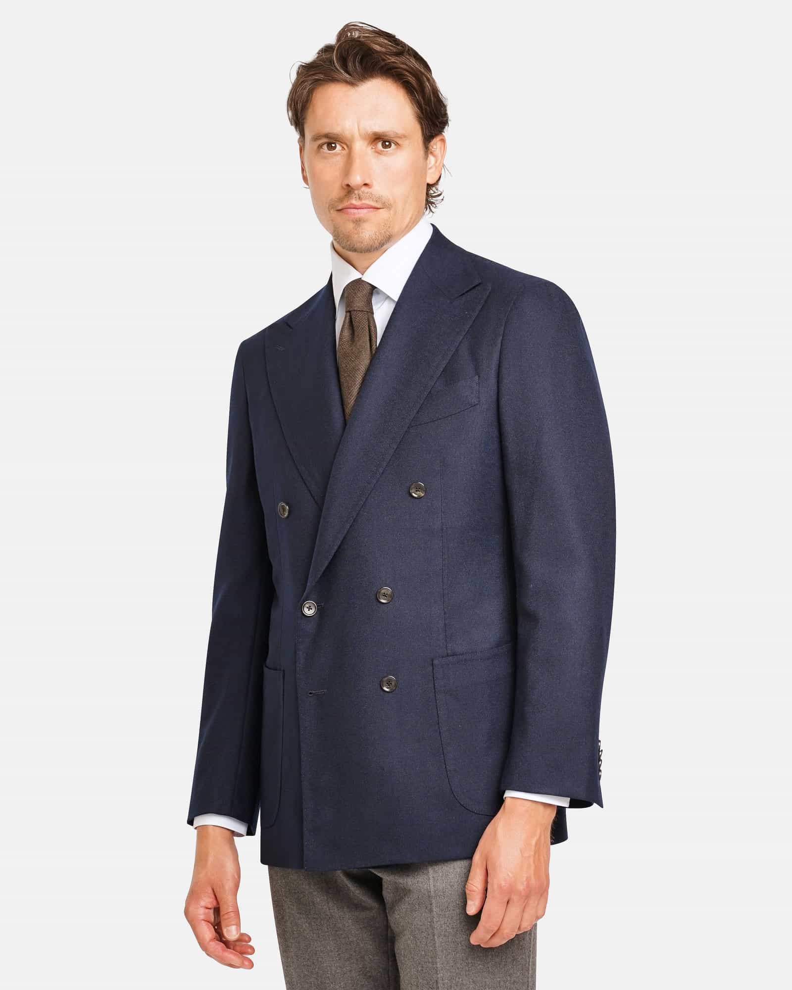 Mod 3 - Double Breastead Winter Hopsack Jacket Navy