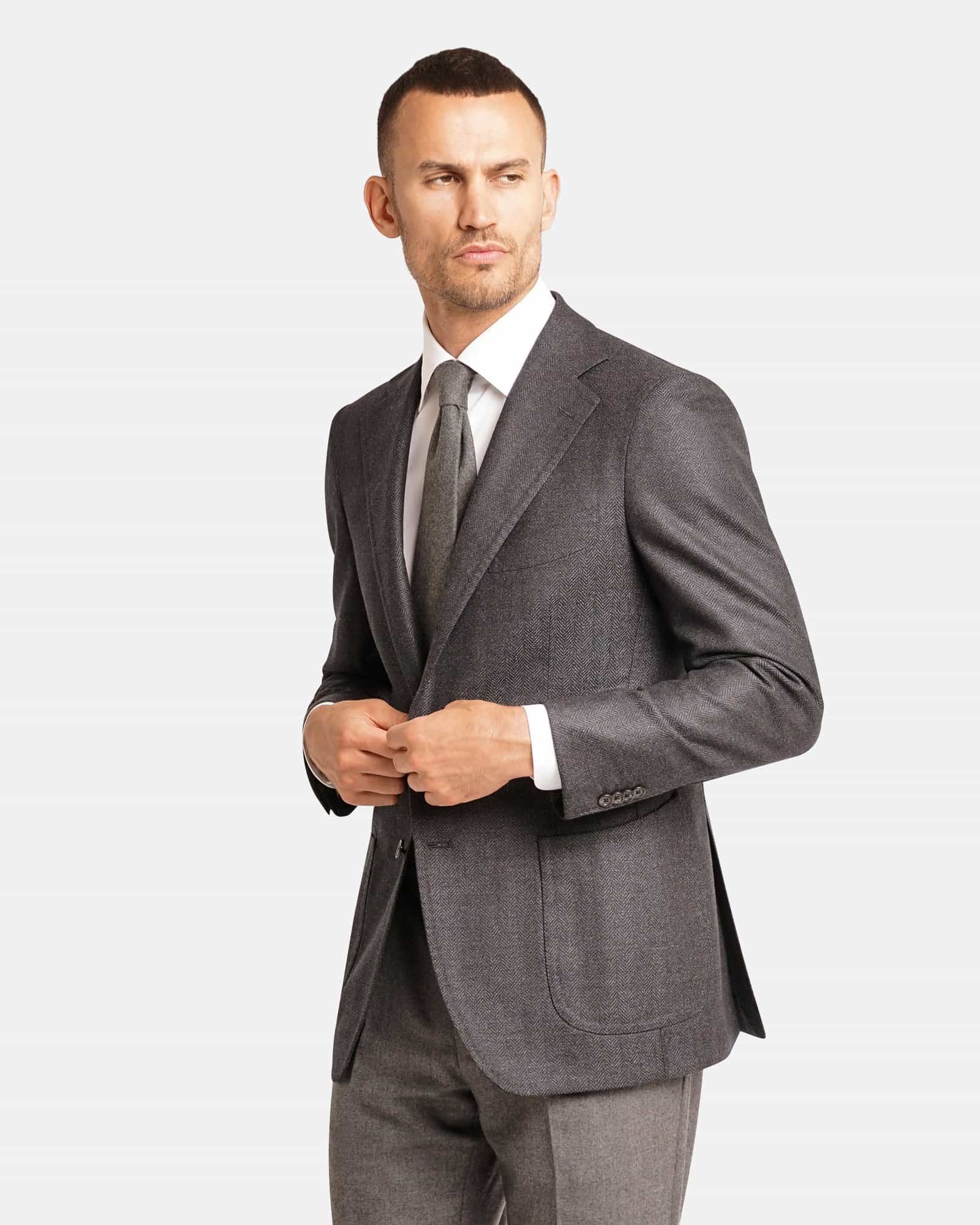 Mod 2 - Flannel Herringbone Jacket Grey