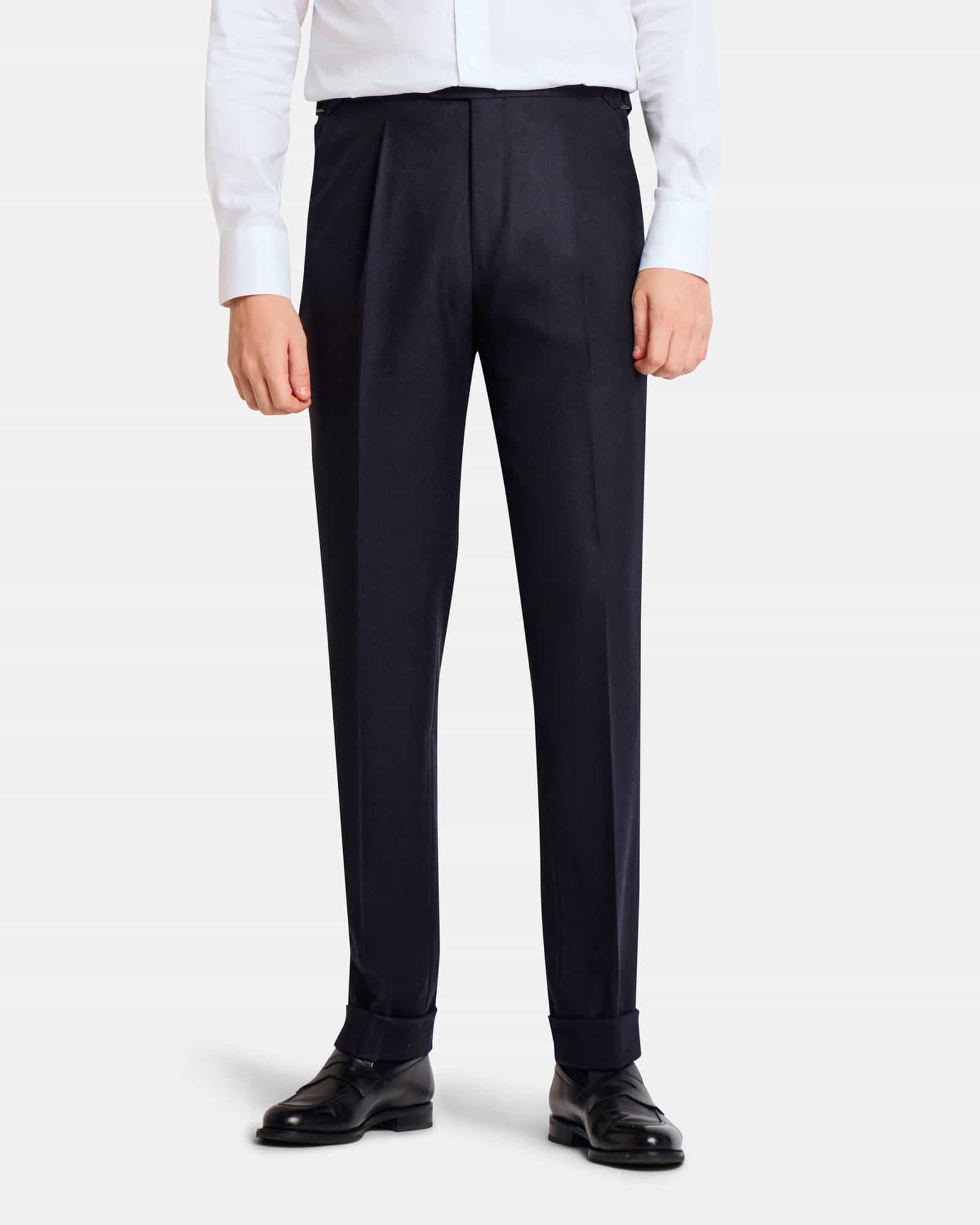 Mod 2 - Single Pleat British Flannel Trouser Navy