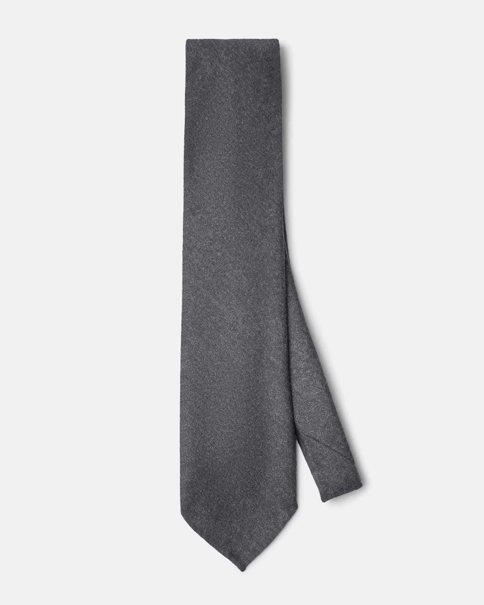 Solid Wool Tie Charcoal