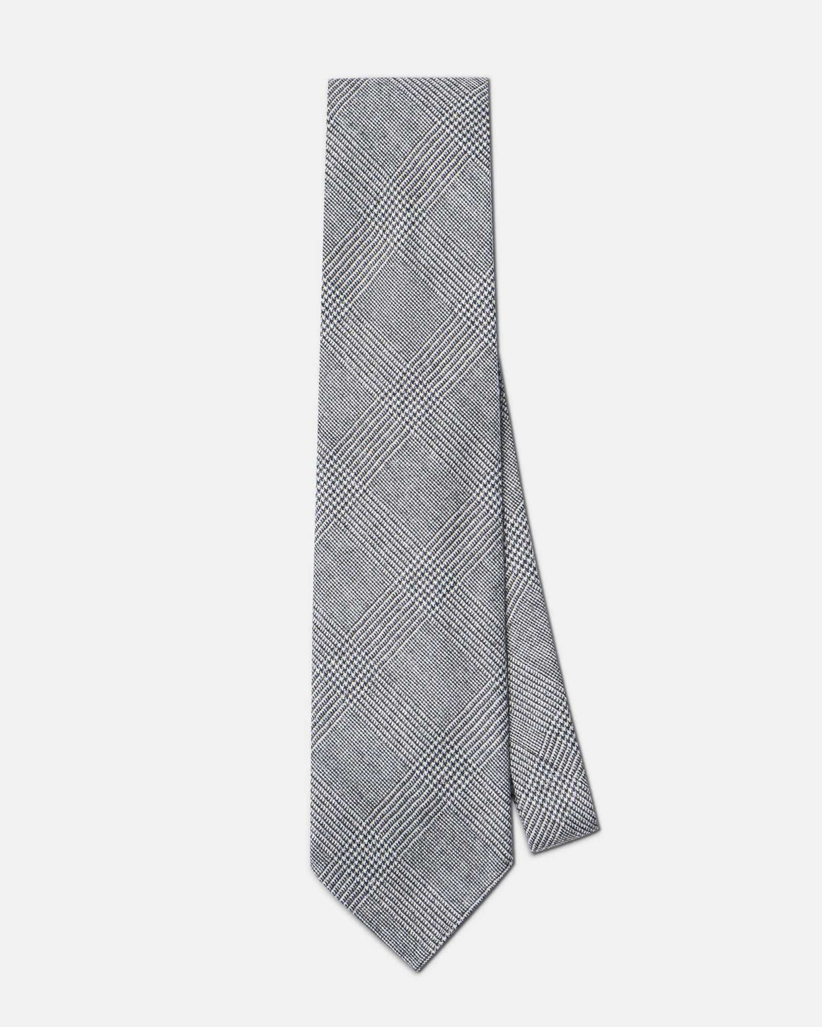 Glencheck Wool Tie Grey