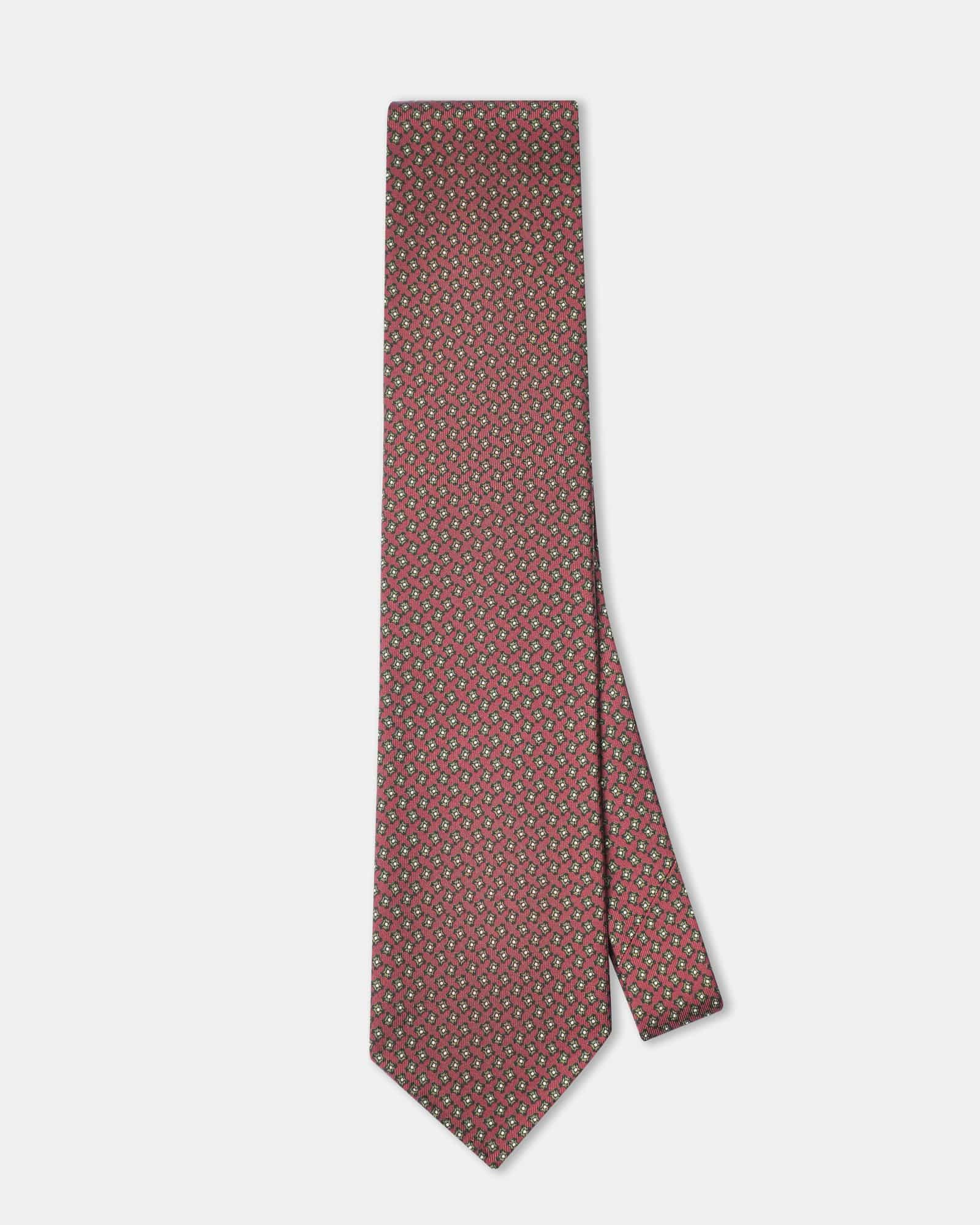 Silk Print Tie Burgundy
