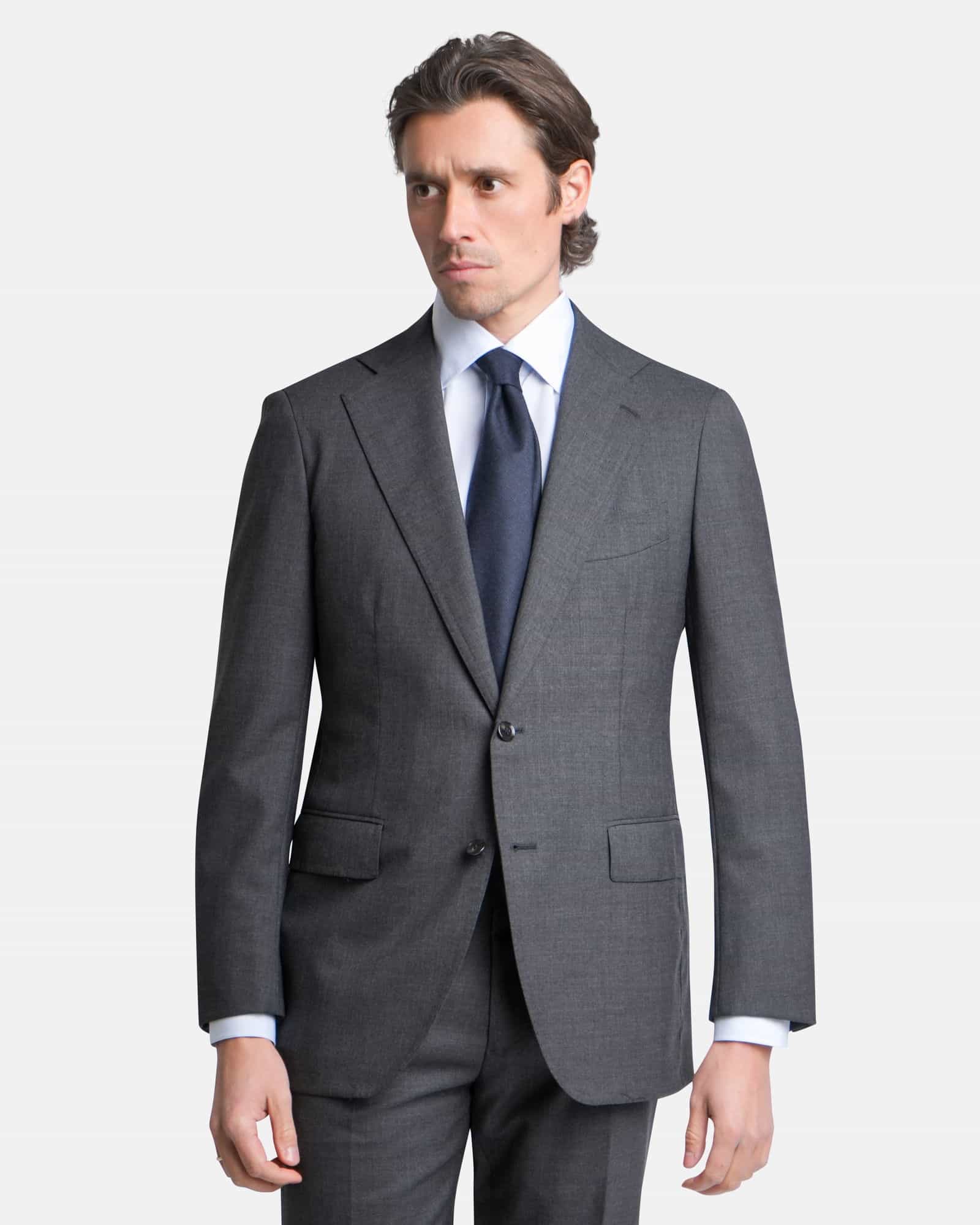 LONG Mod 2 Cavour Twist Single Breasted Jacket Grey (Part of a Suit)