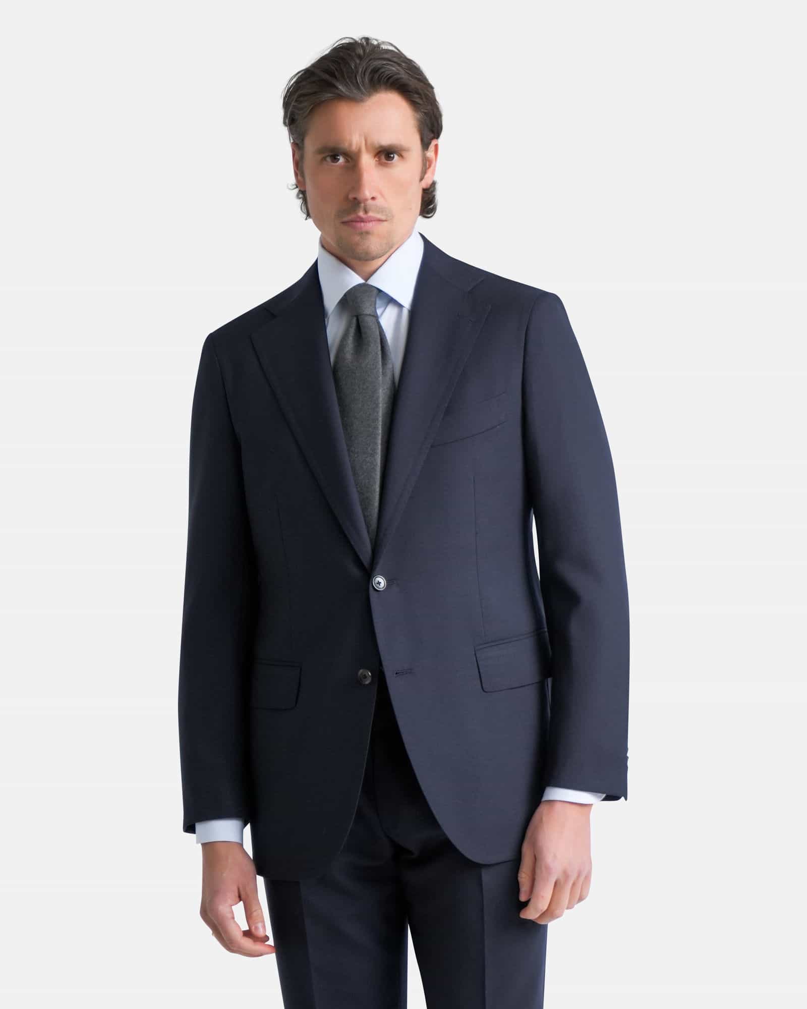 LONG Mod 2 Cavour Twist Single Breasted Jacket Navy (Part of a Suit)