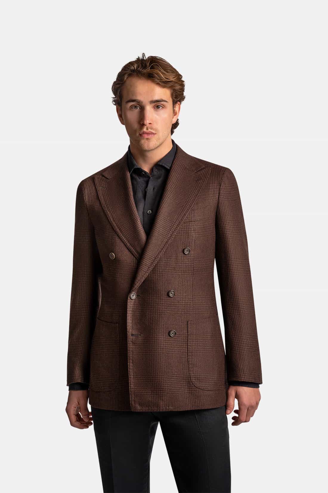 Mod 3 - Silk Glencheck Jacket Brown