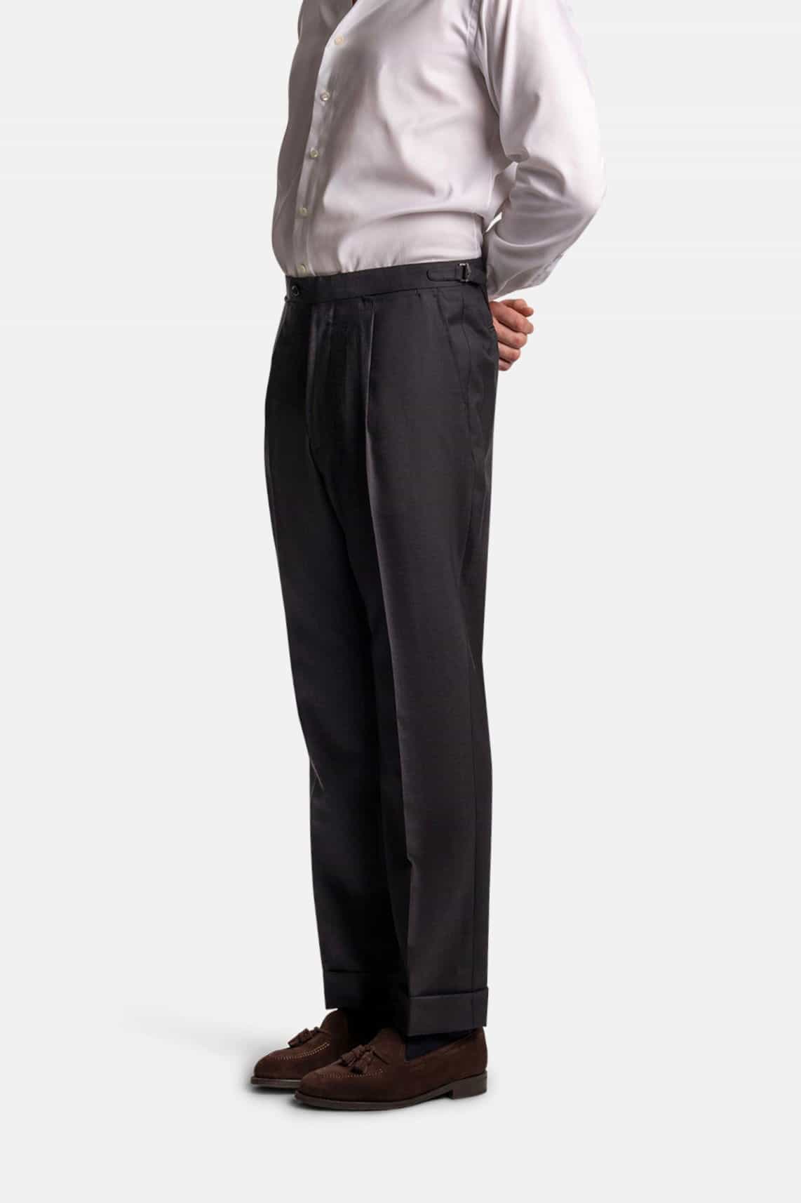 Mod 3 Cavour Twill Single Pleat Trouser Grey
