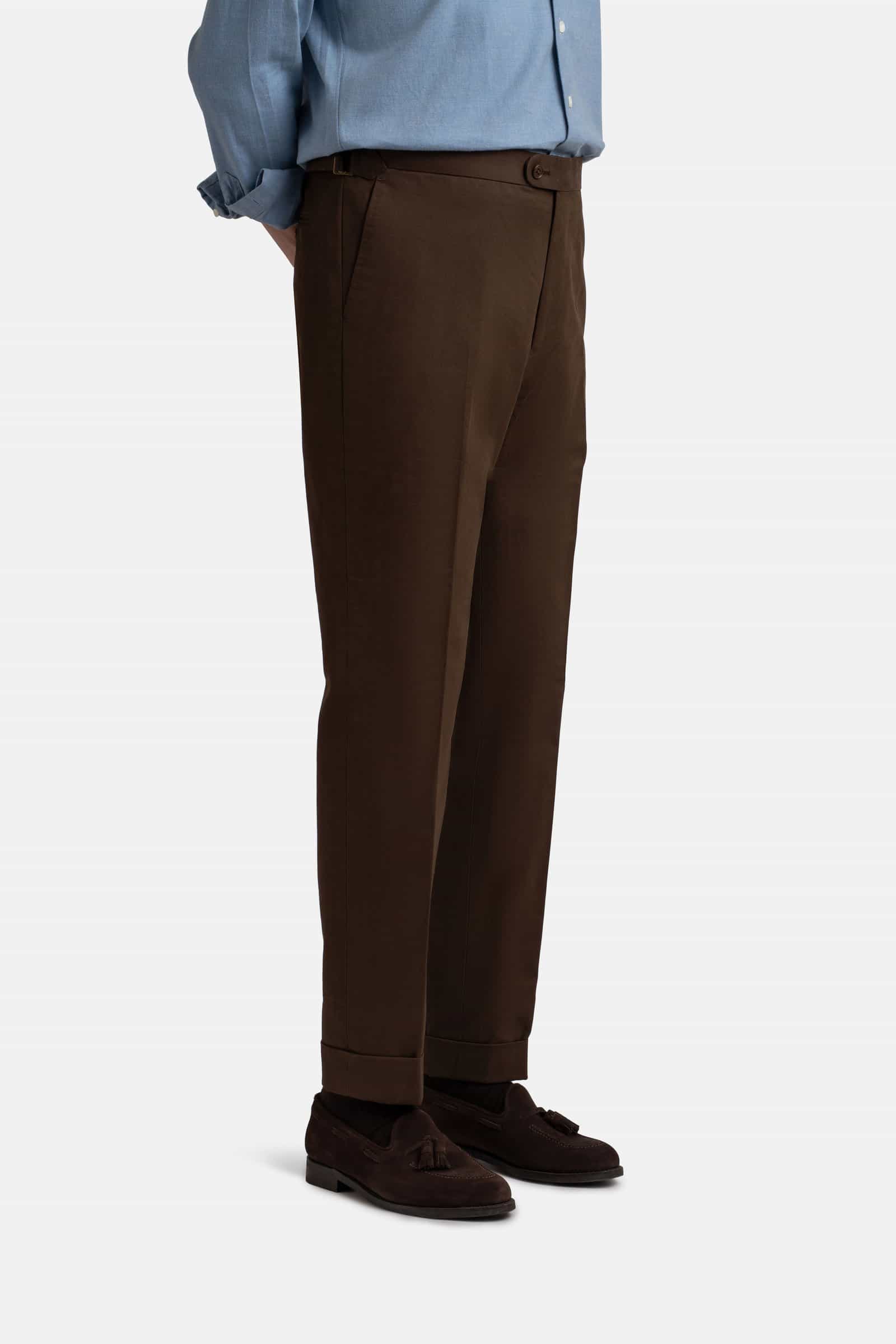 Mod 2 Flat Front Heavy Cotton Trouser Brown