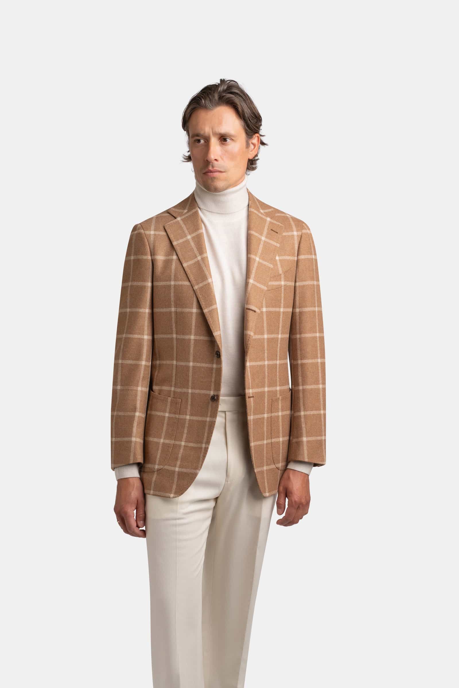 Mod 2 Camel Checked Jacket Brown