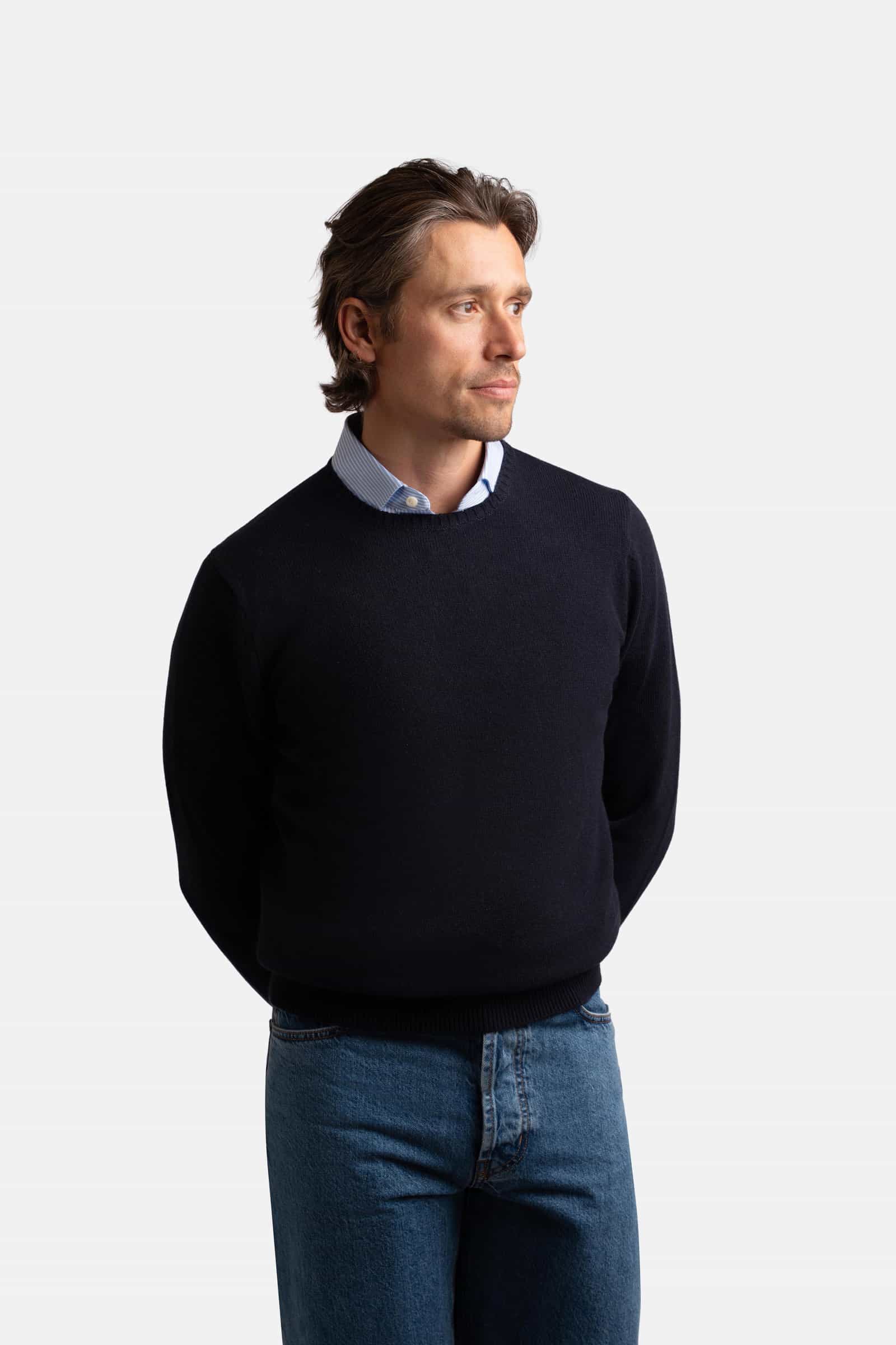 Cashmere Round Neck Navy