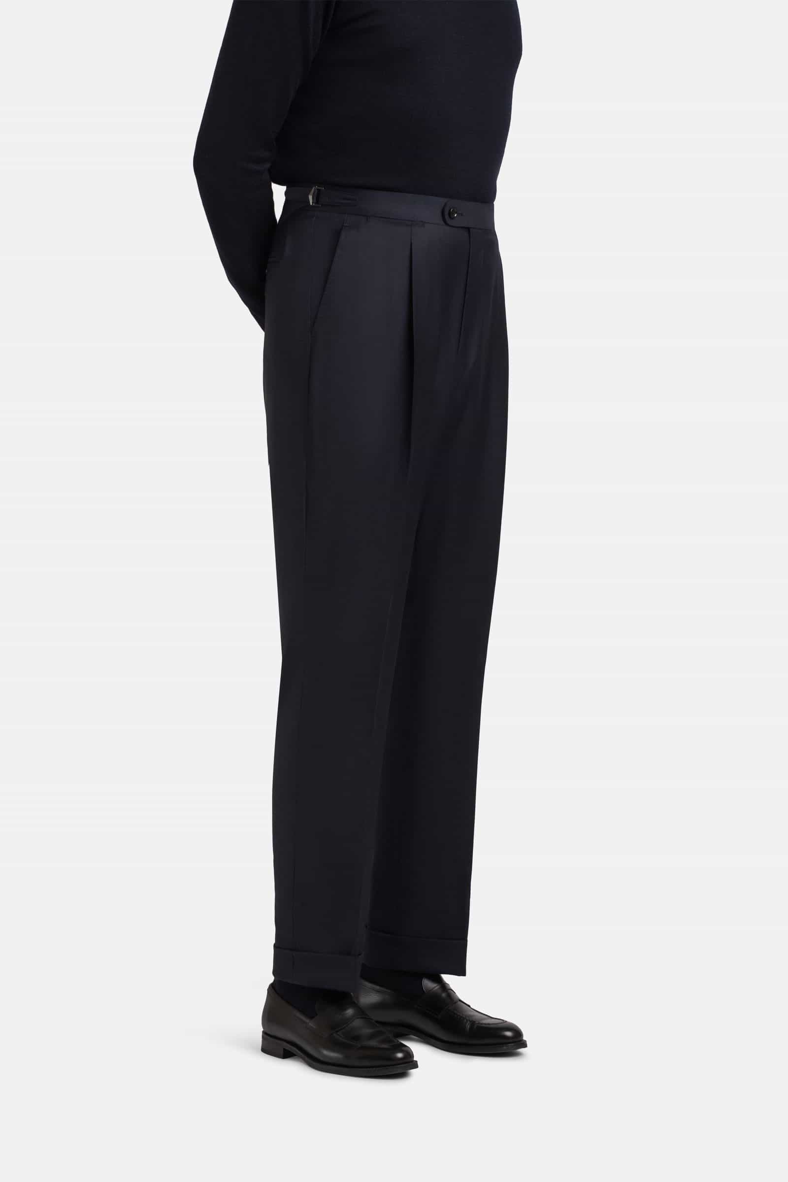 Mod 3 Cavour Twill Single Pleat Trouser Navy