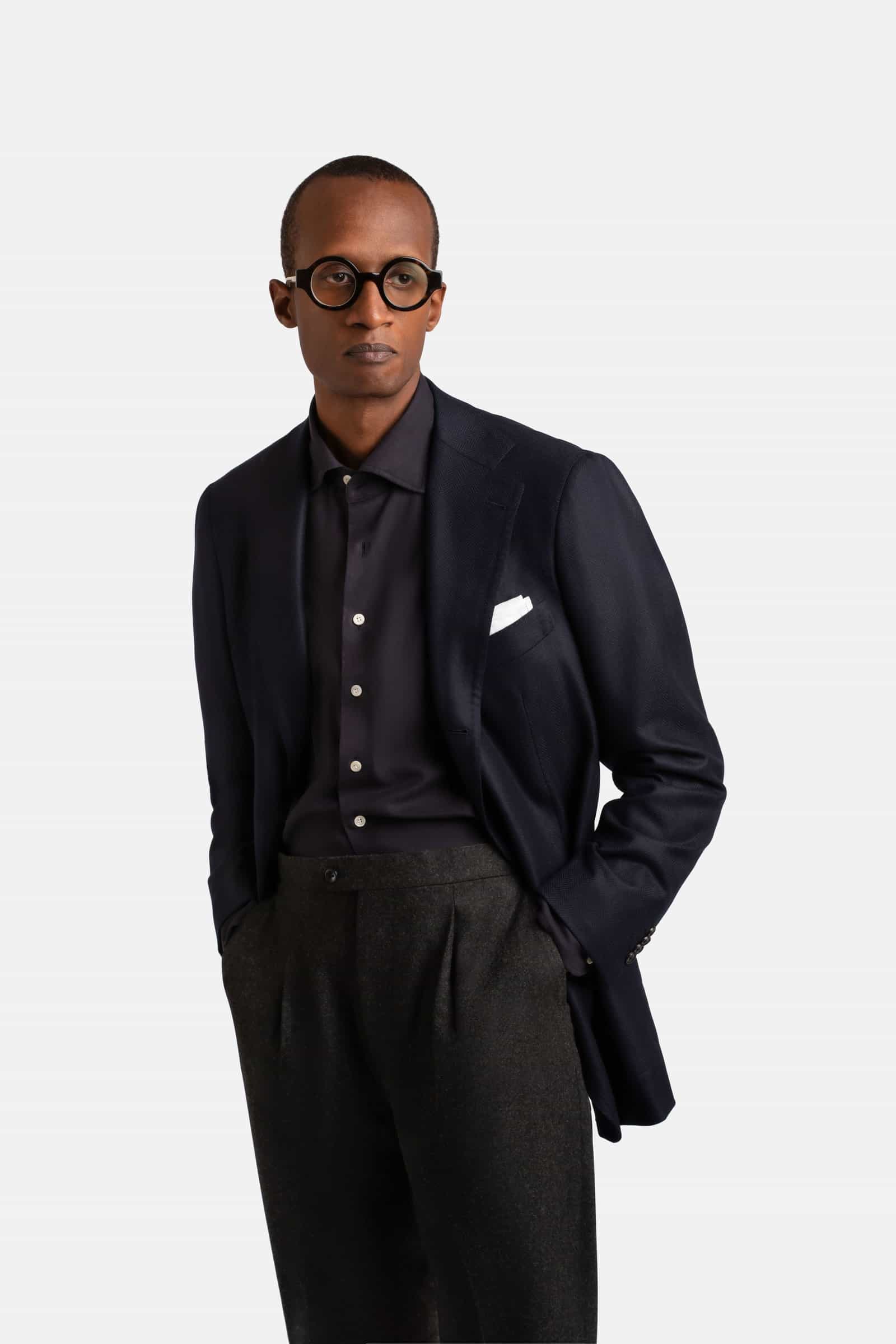 Mod 2 Herringbone Jacket Navy