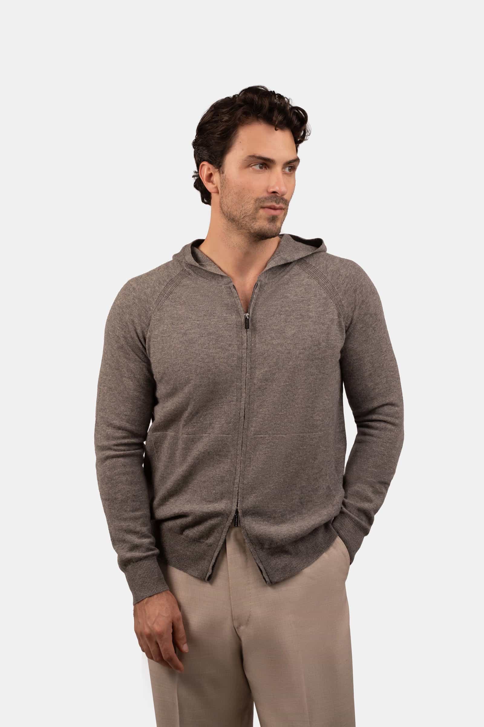 Wool Cashmere Hoodie Beige