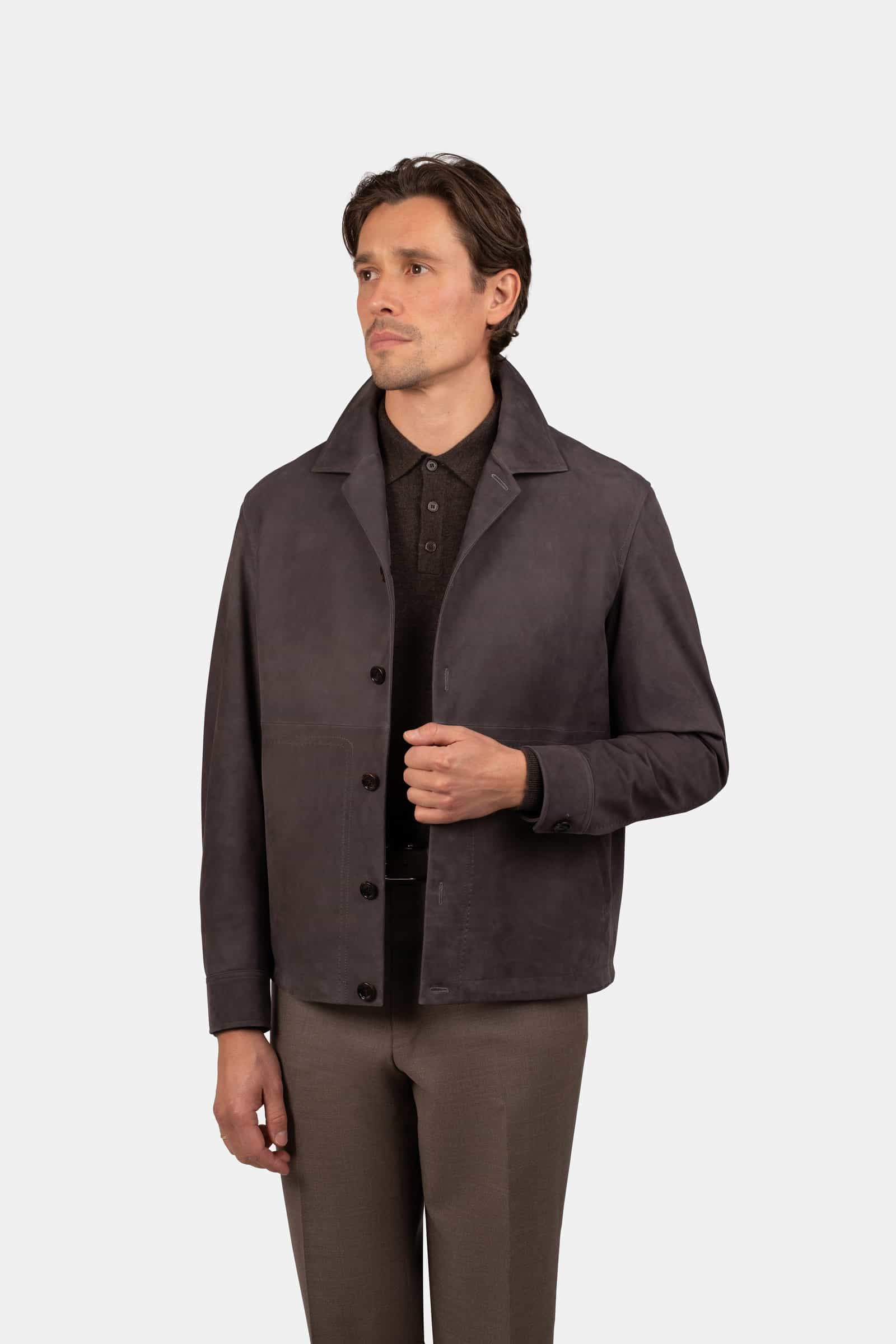 Exclusive Suede Shirt Grey