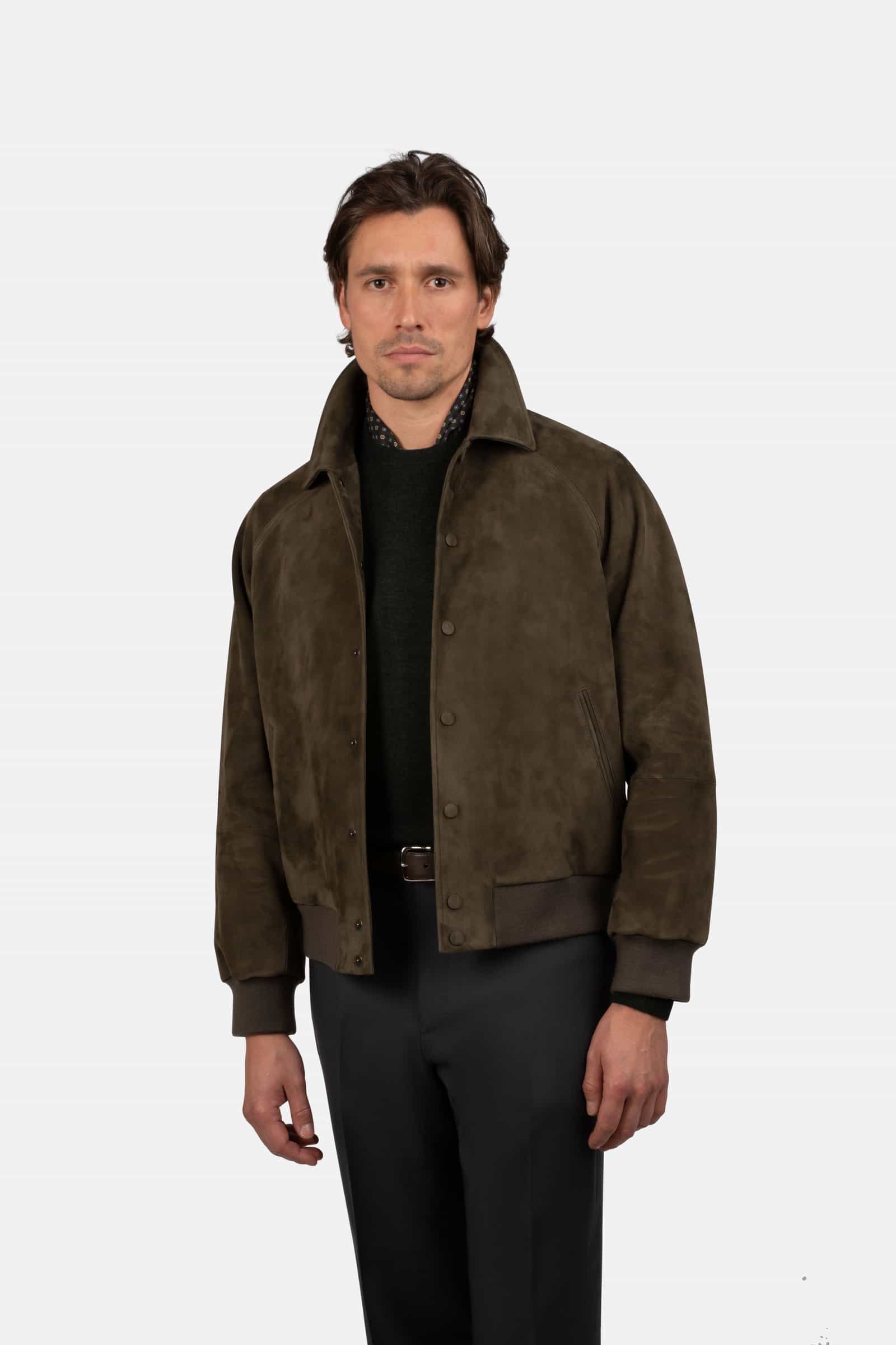 Exclusive Suede Flight Jacket Green