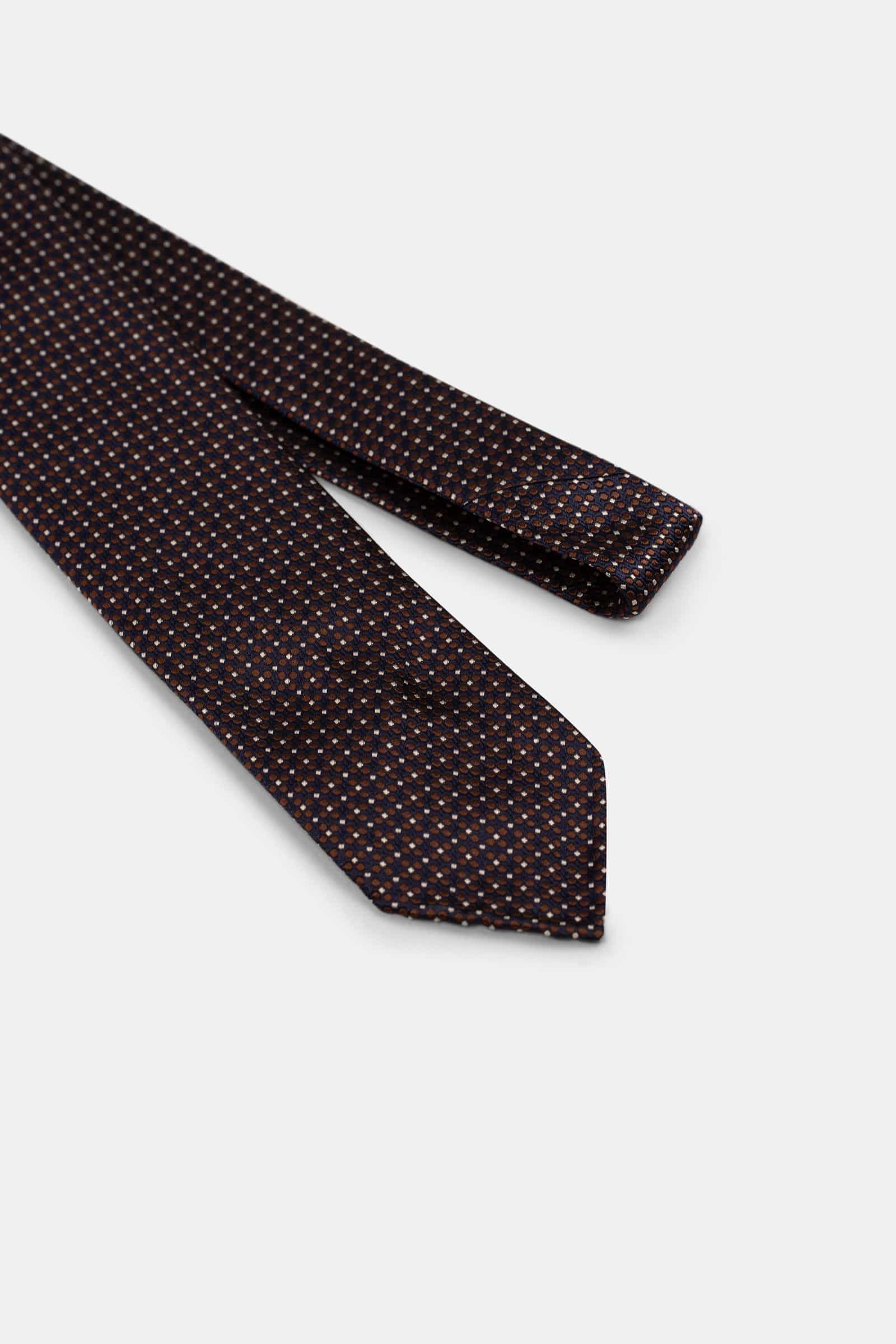 Jacquard Silk Tie Navy