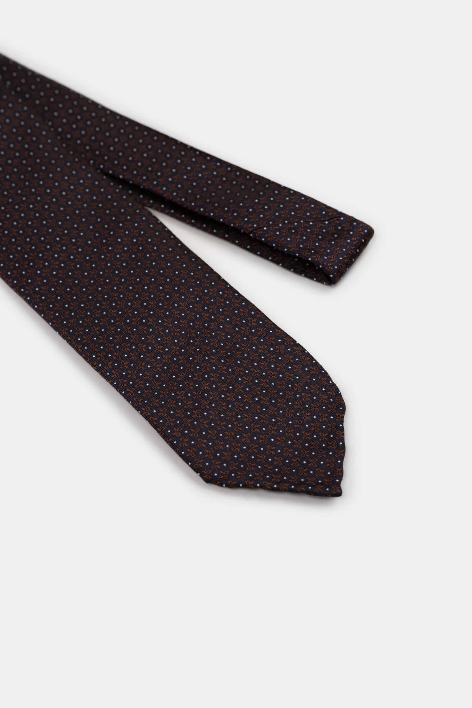 Jacquard Motif Tie Navy