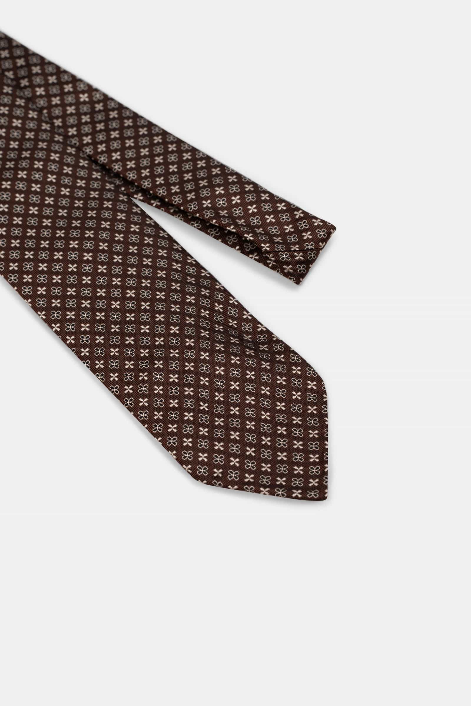 Jacquard Motif Tie Brown