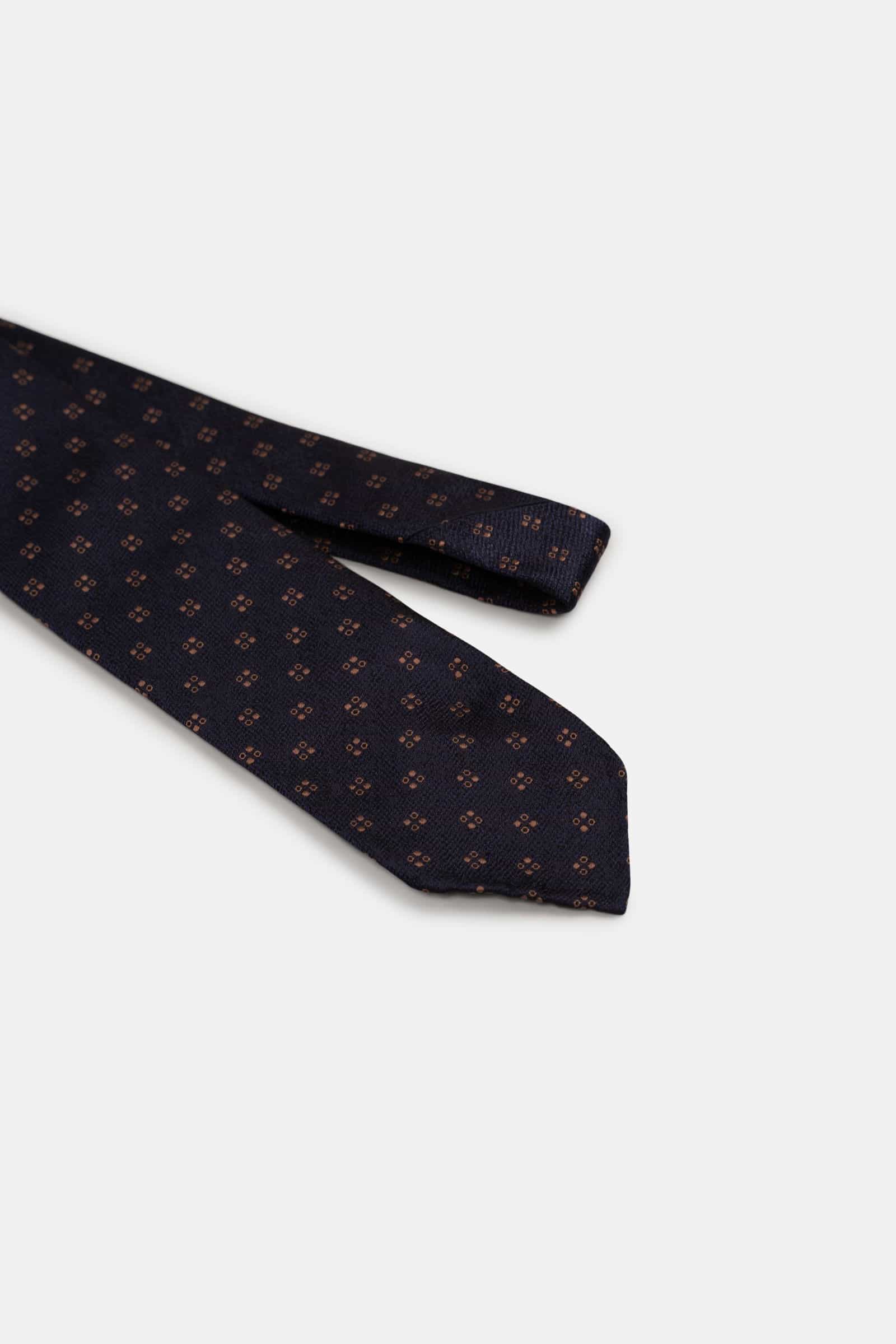 Jacquard Square Tie Navy
