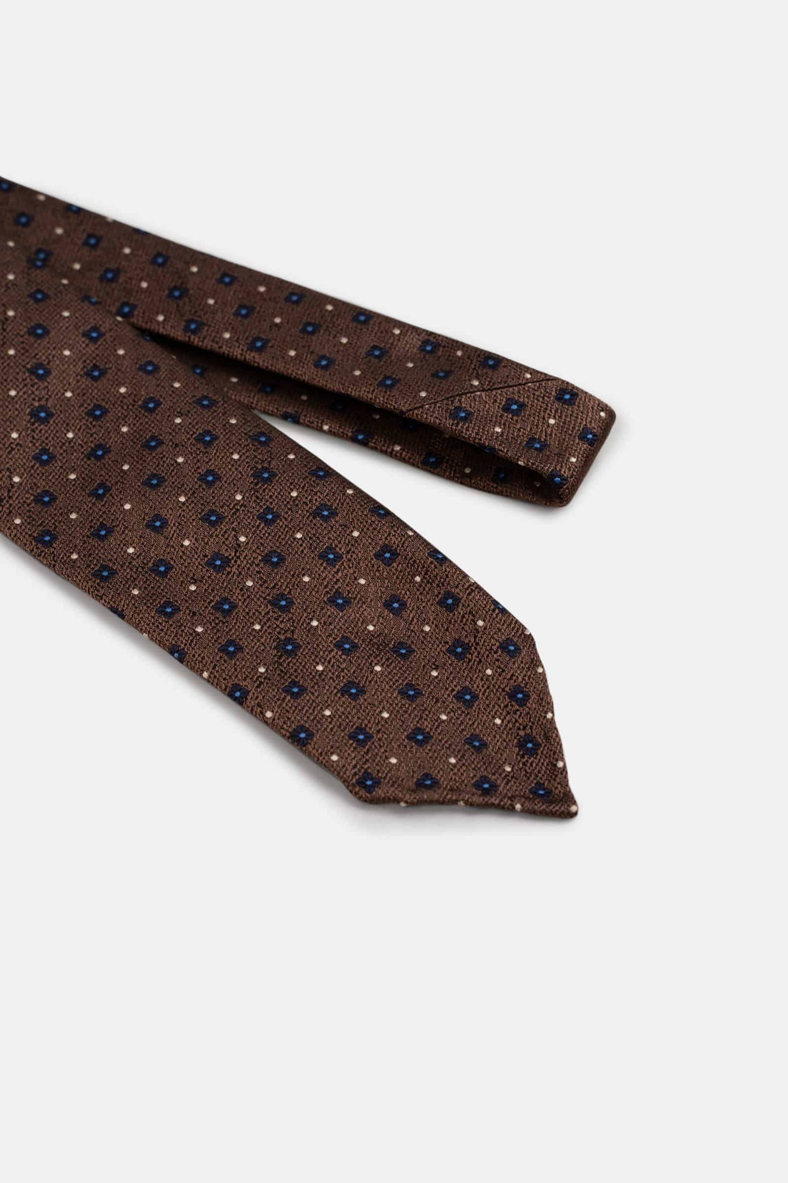 Jacquard Square Tie Brown