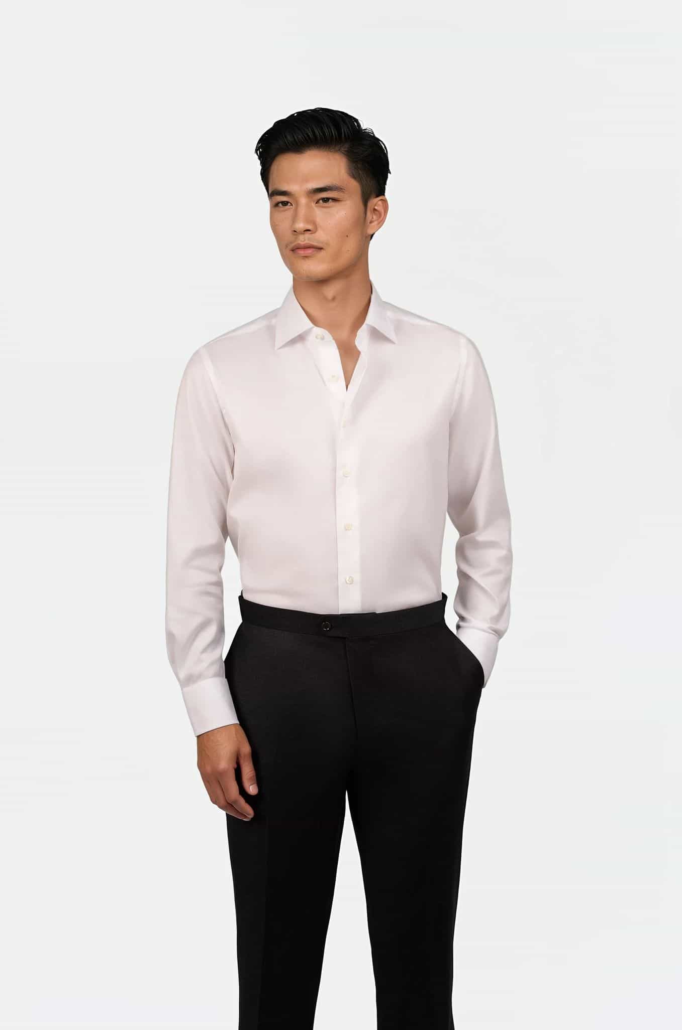 Herringbone Shirt White