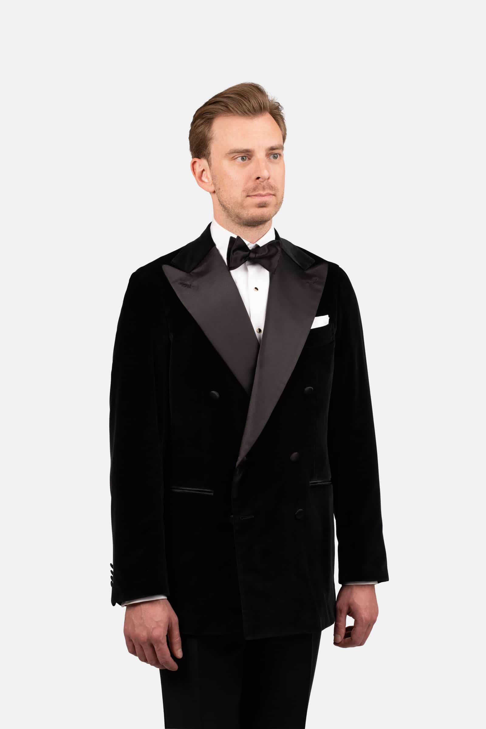 Mod 2 Double Breasted Velvet Jacket Black