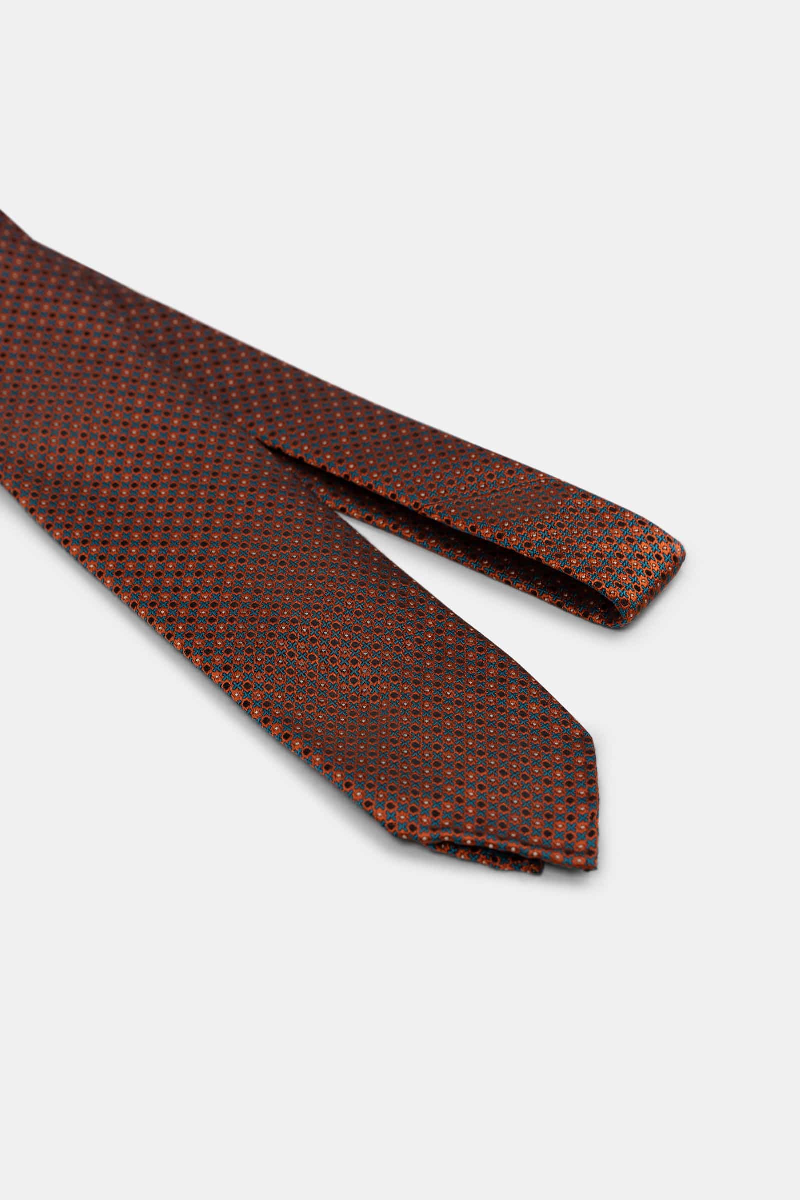 Jacquard Silk Tie Orange