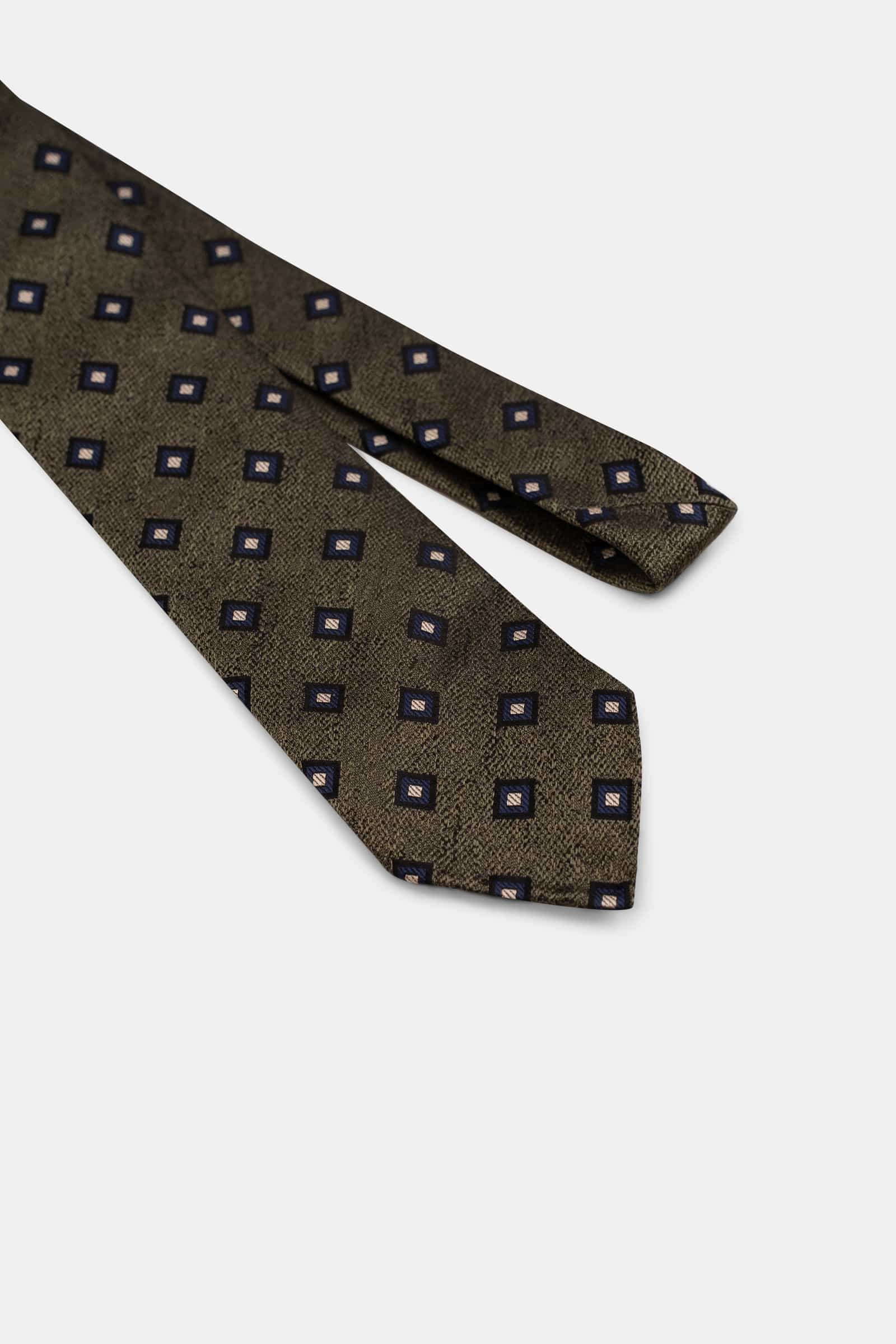 Jacquard Big Square Tie Green