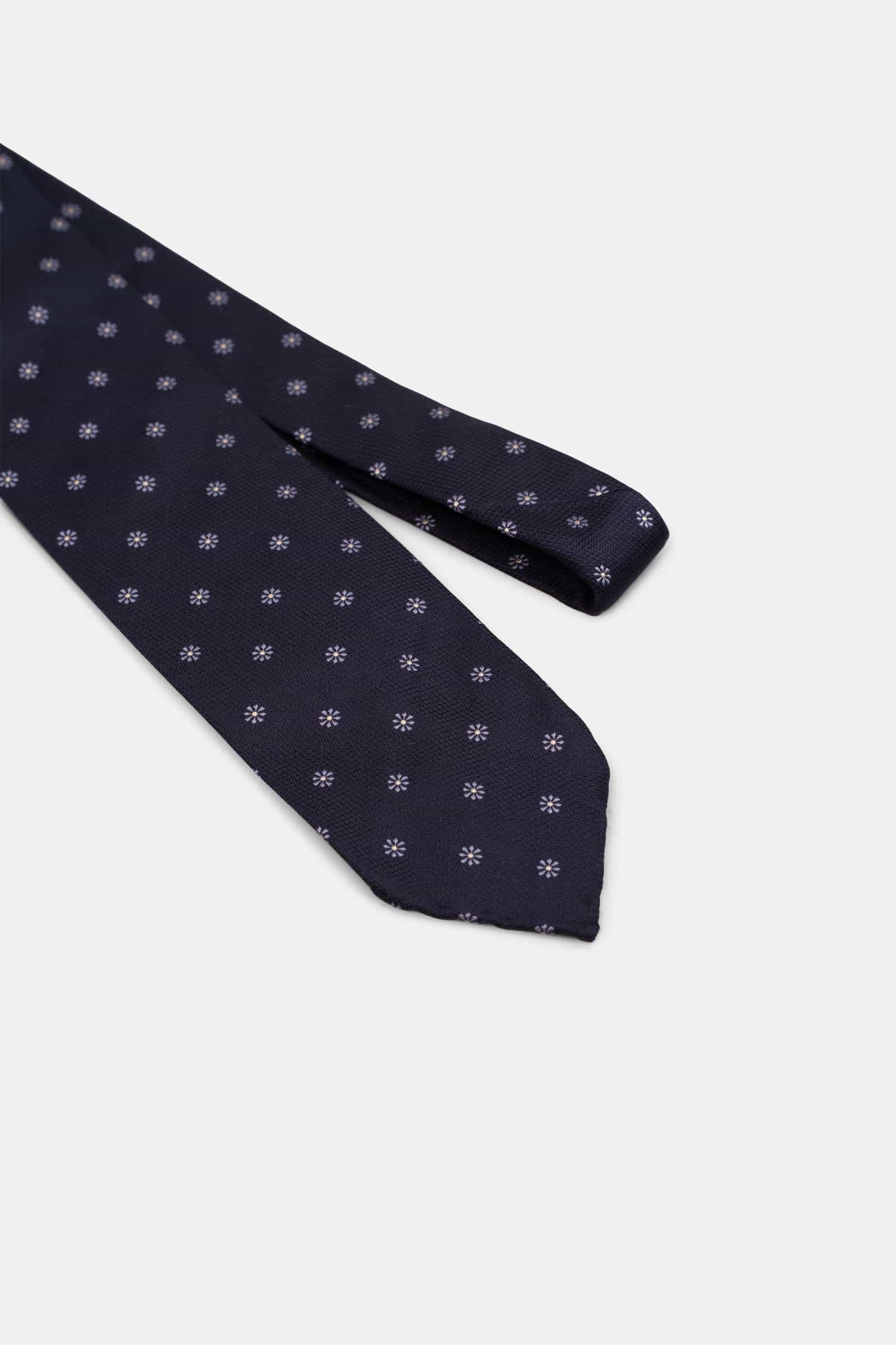 Jacquard Flower Tie Blue