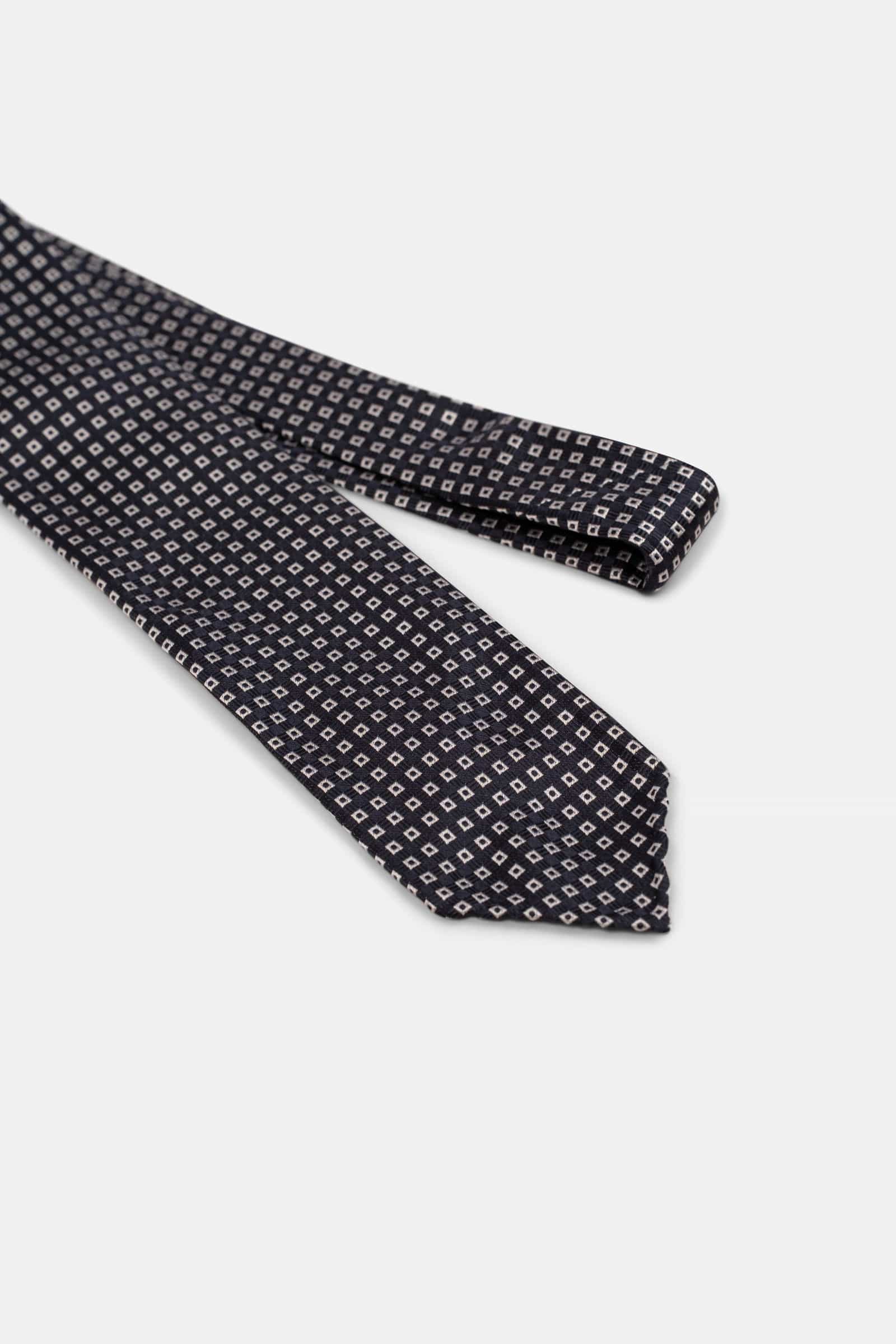 Jacquard Geometry Tie Navy