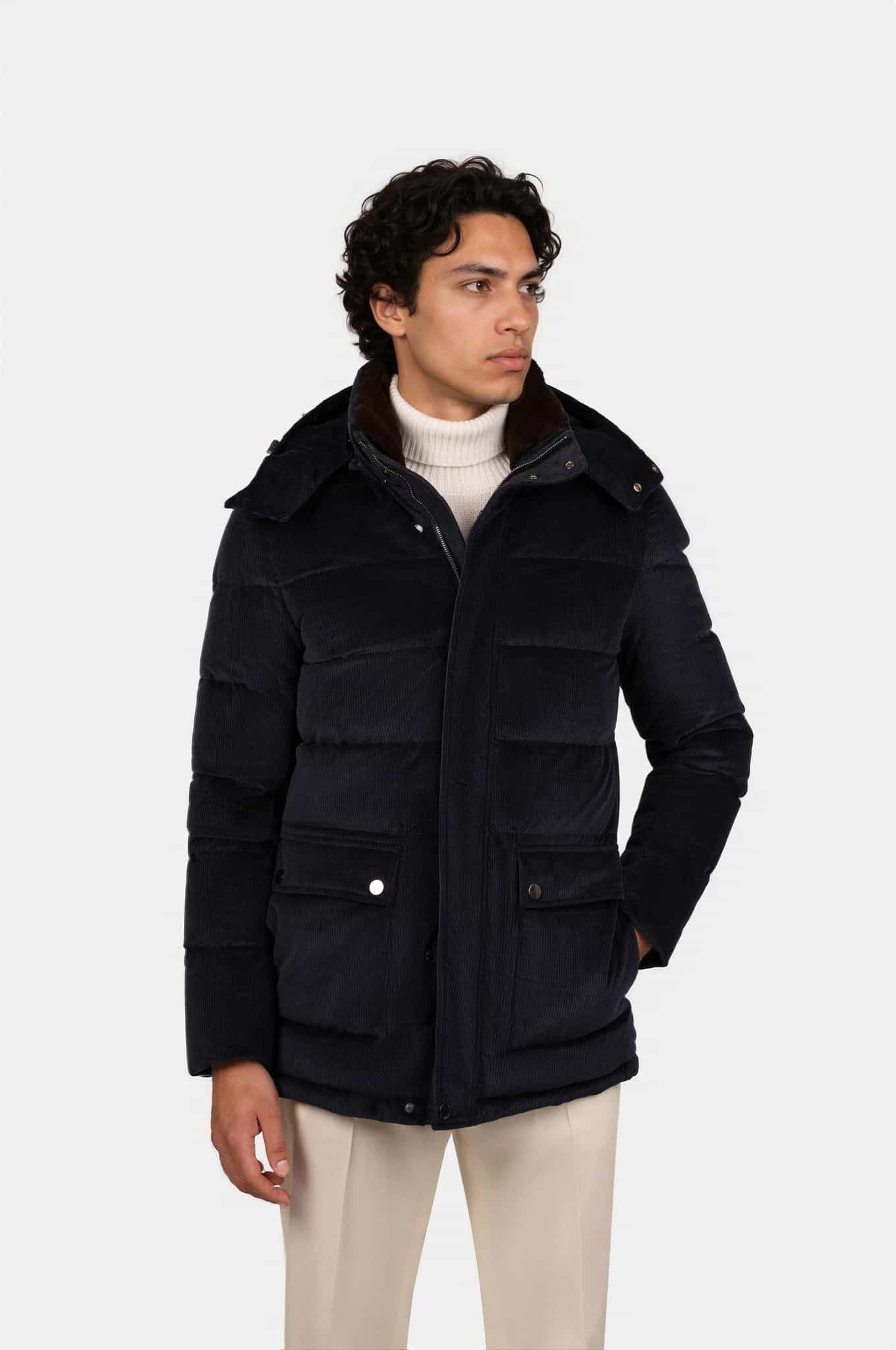 Sportivo Corduroy Down Jacket Navy