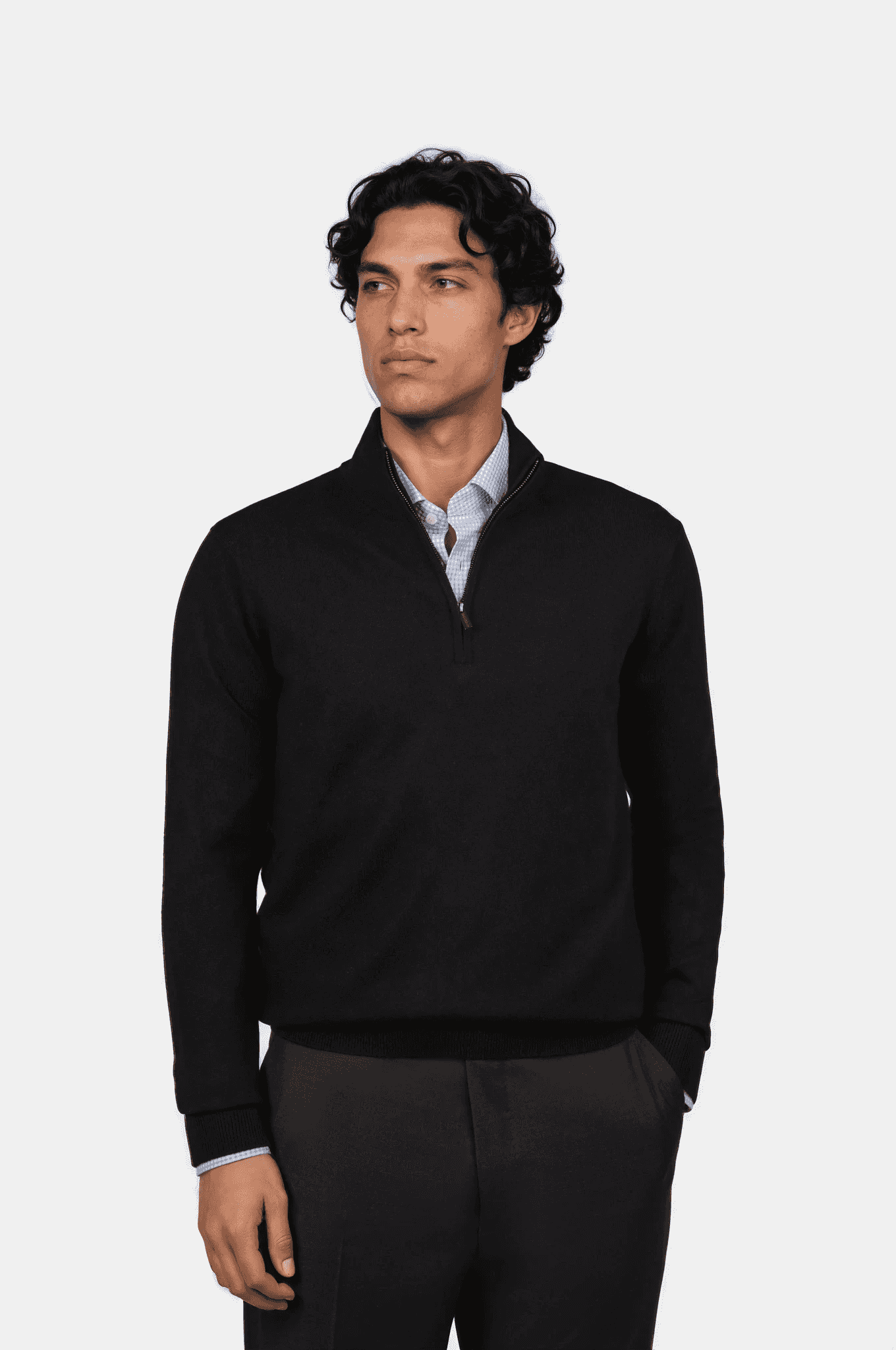 Superfine Merino Half Zip Navy
